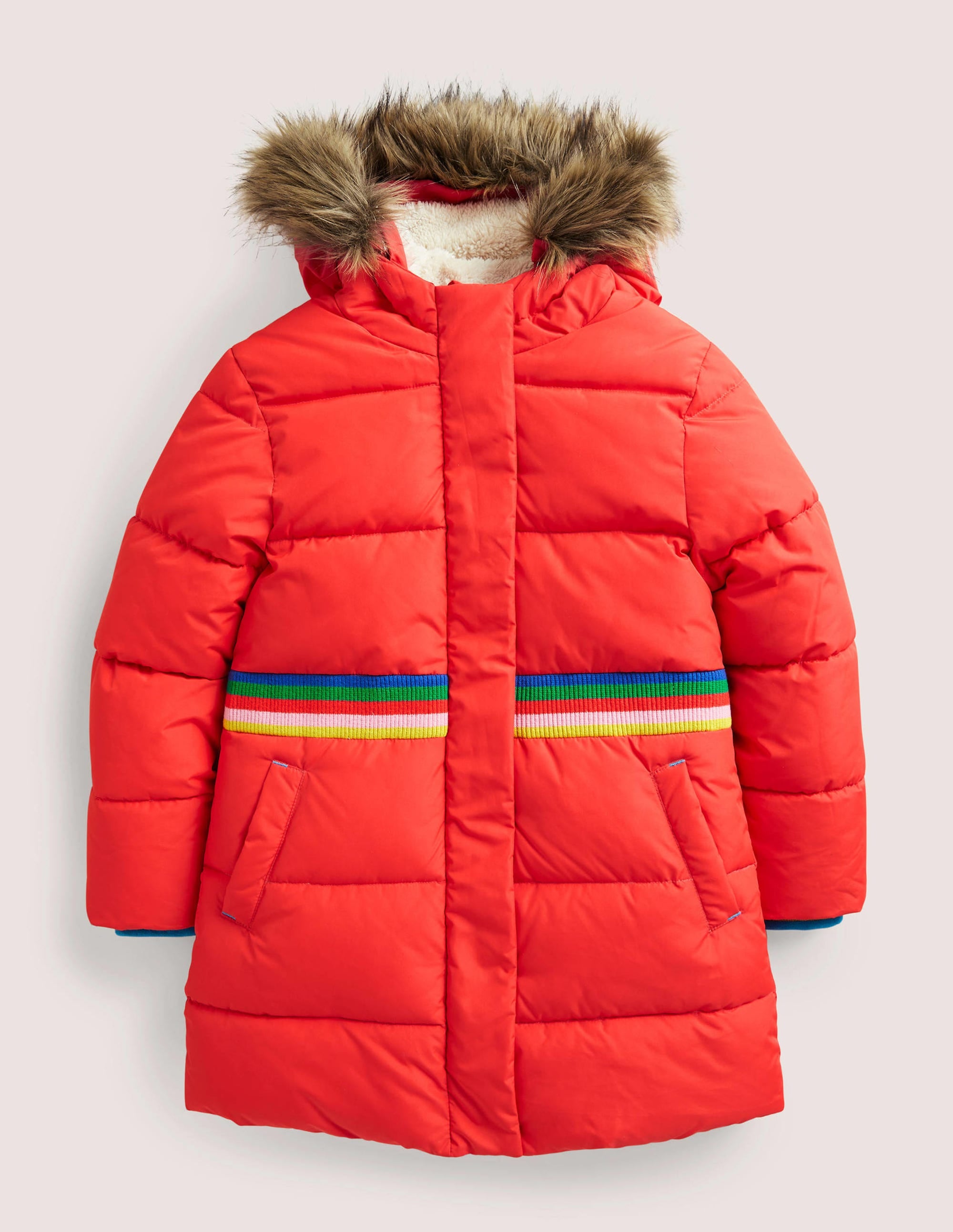 Taillierte Steppjacke-Erdbeerkuchenrot, Regenbogen - Image 1