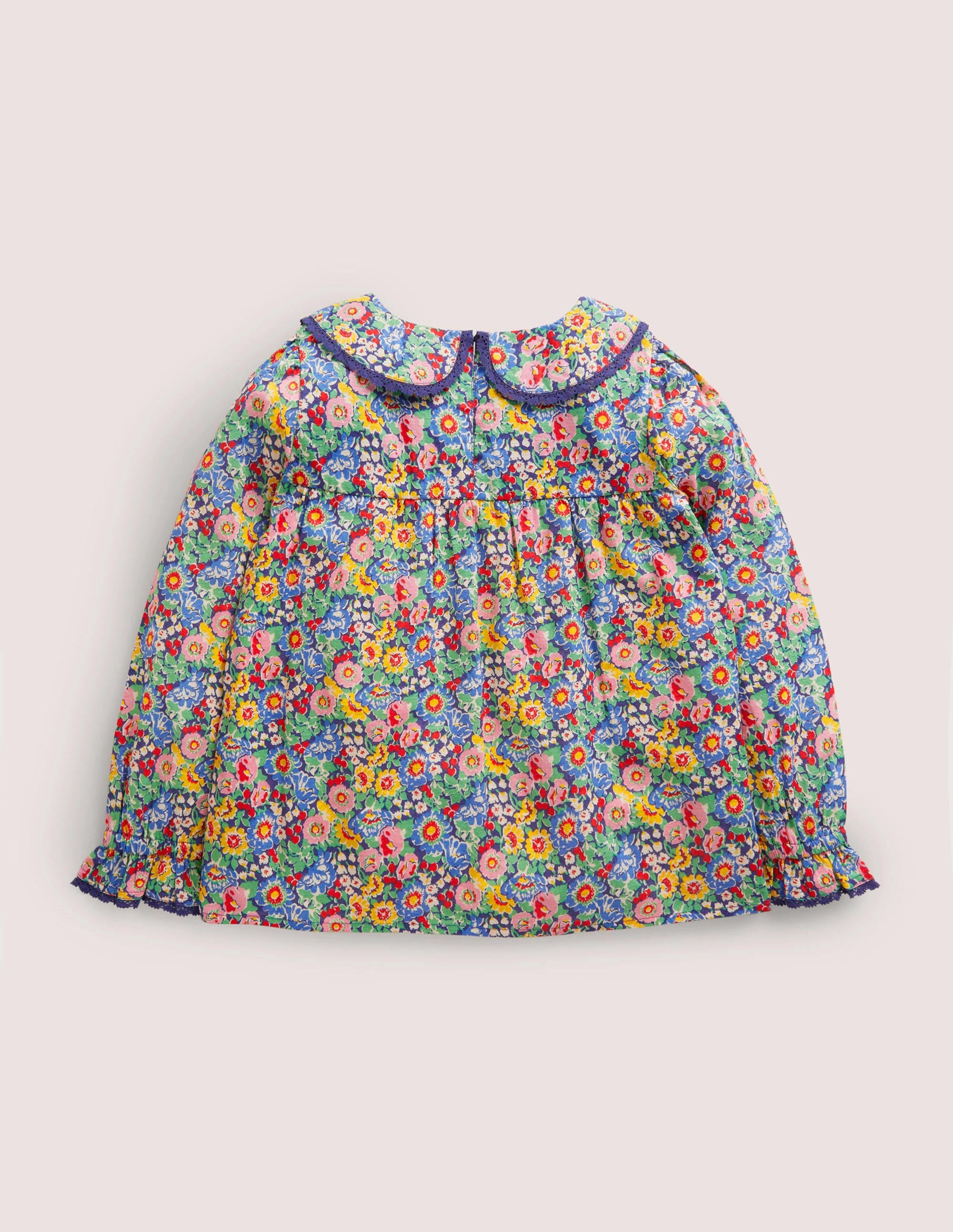 Weboberteil mit Kragendetail-Bunt, Blumenmuster - Image 2