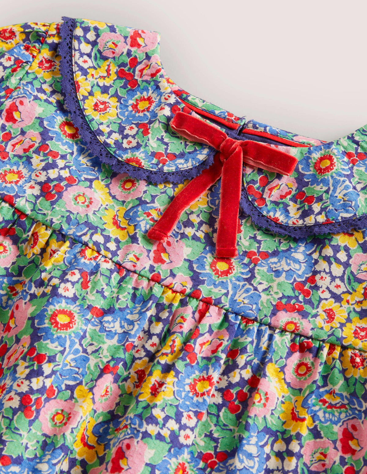 Weboberteil mit Kragendetail-Bunt, Blumenmuster - Image 3
