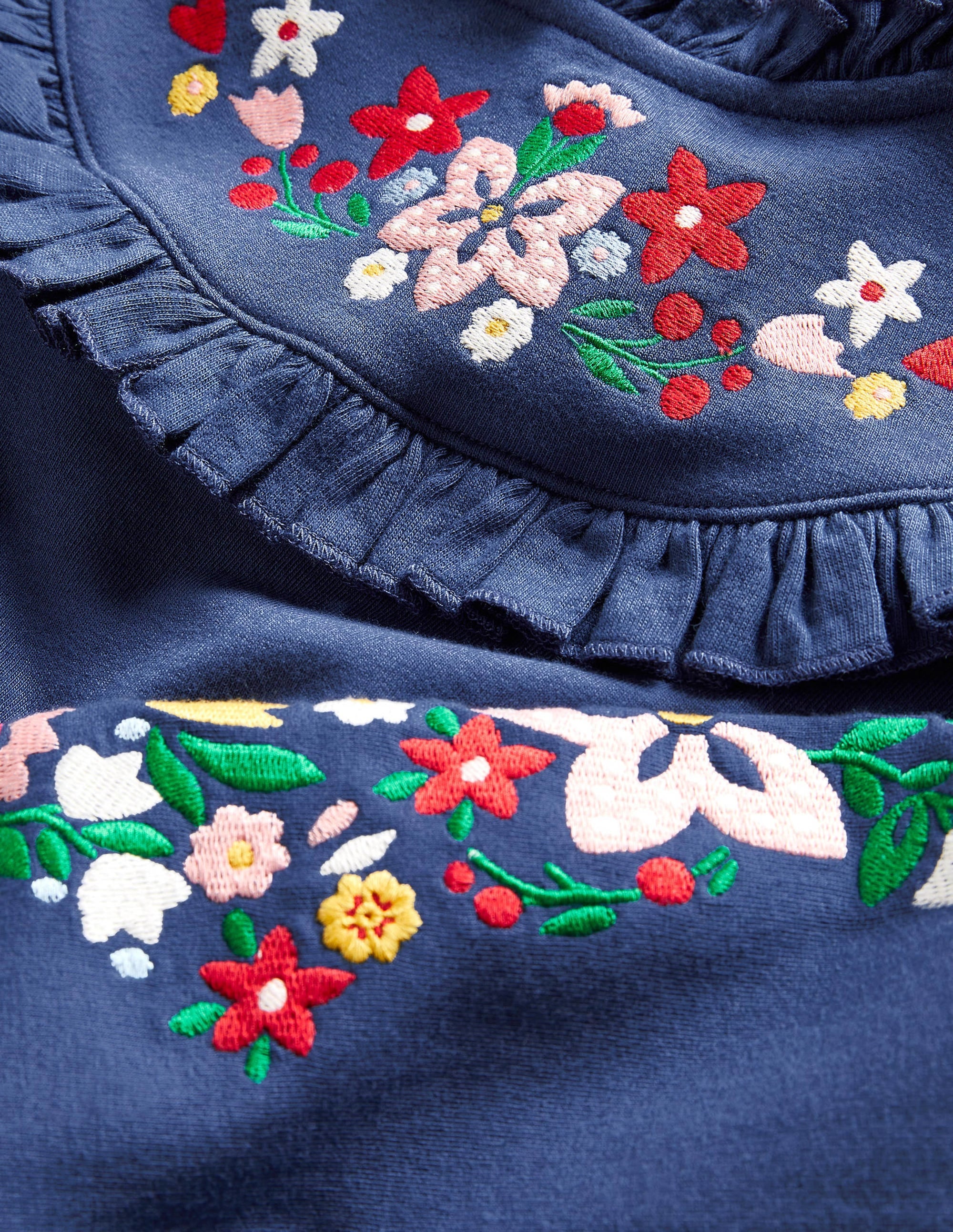 Sweatshirt-Kleid mit Stickerei-Dunkles Segelblau - Image 3