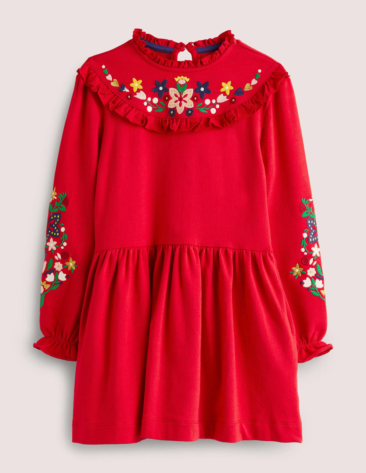 Sweatshirt-Kleid mit Stickerei-Rockabilly-Rot - Image 1