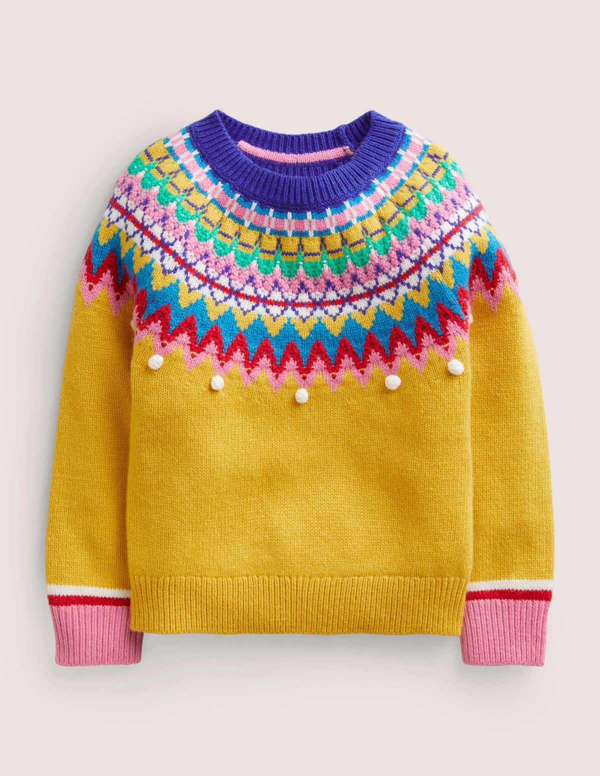 Pullover mit Fair-Isle-Passe-Maisgelb, Fair-Isle-Muster - Image 1