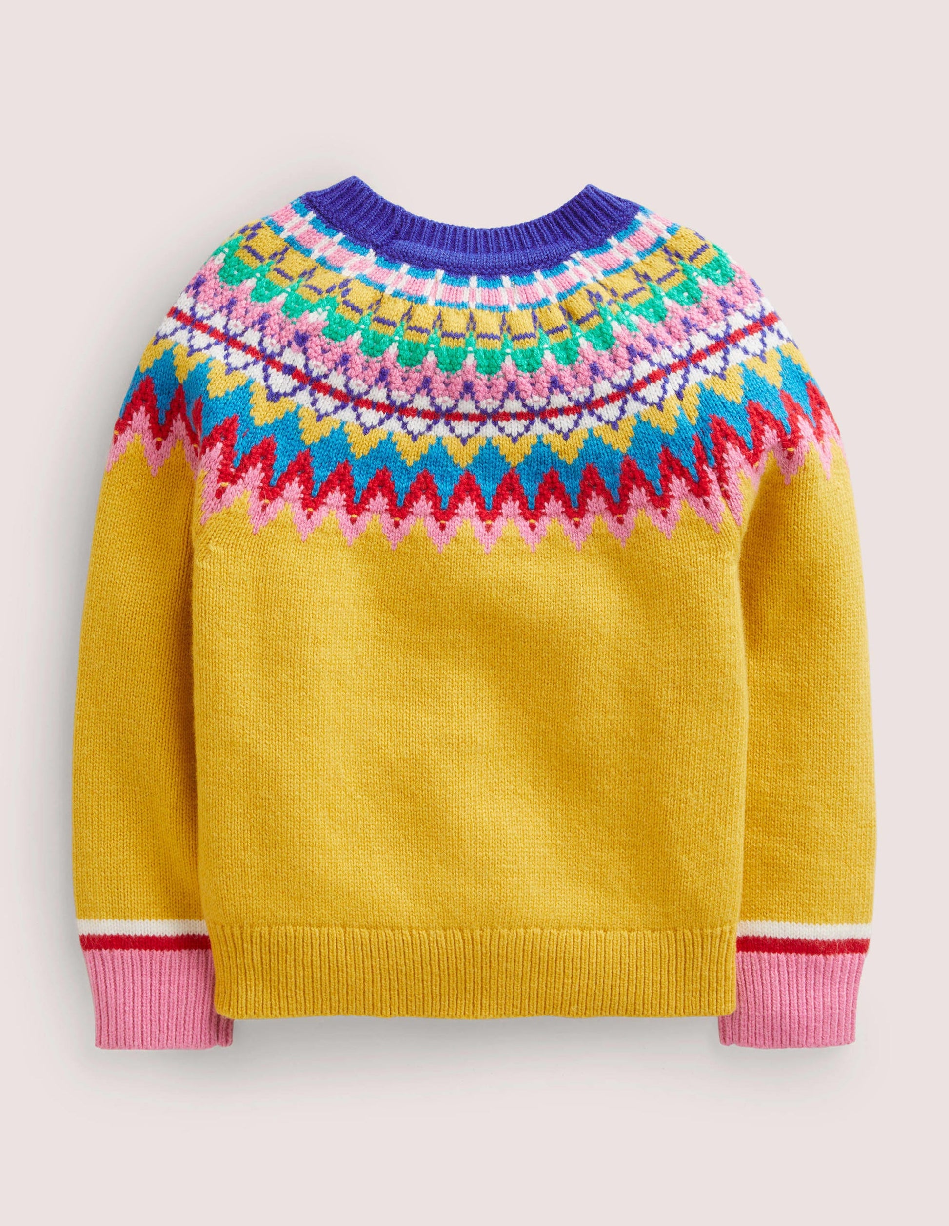 Pullover mit Fair-Isle-Passe-Maisgelb, Fair-Isle-Muster-2