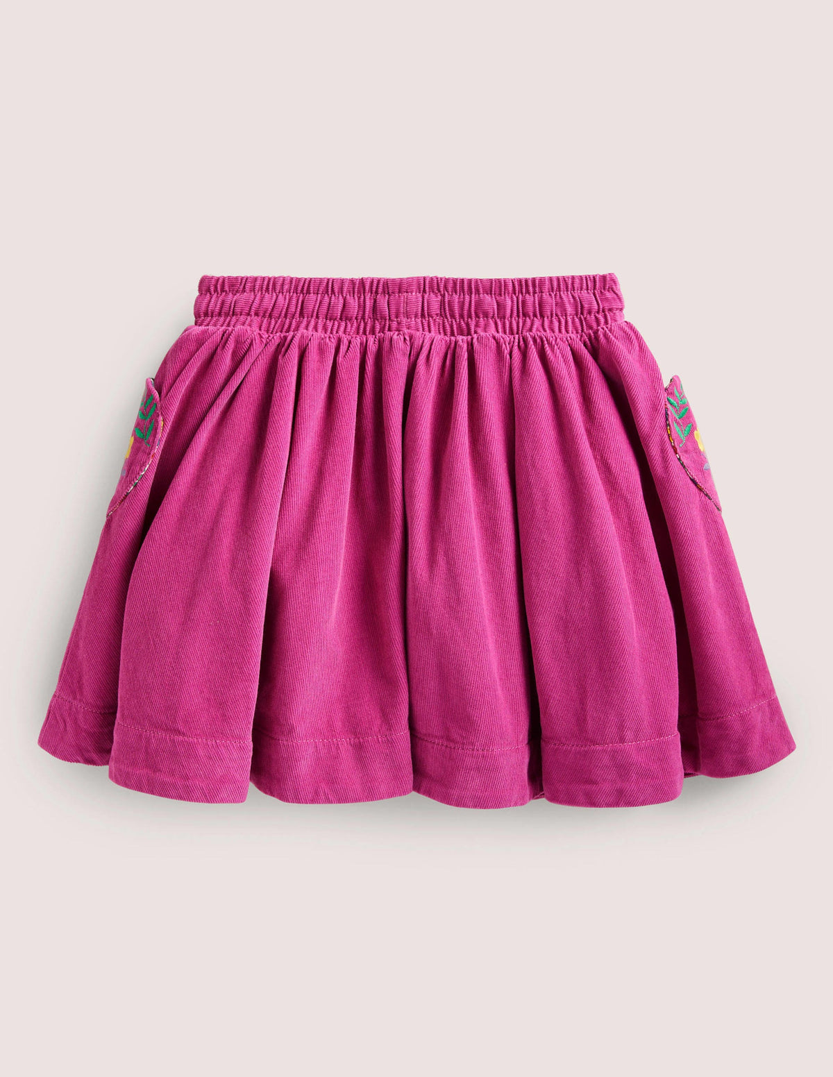 Embroidered Woven Twirly Skirt-Shocking Pink Embroidery-2