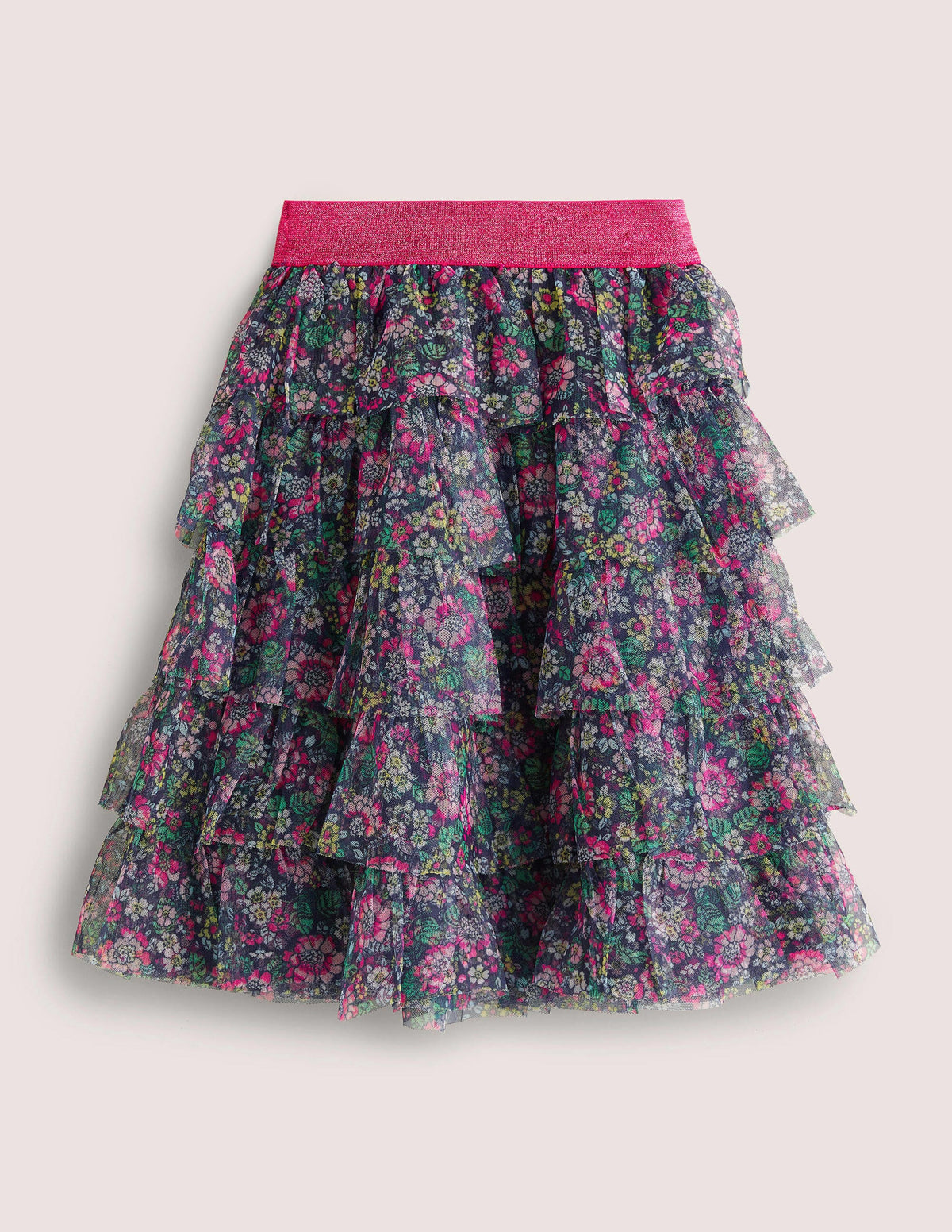 Tulle Midi Skirt-Starboard Blue Vintage Floral - Image 2