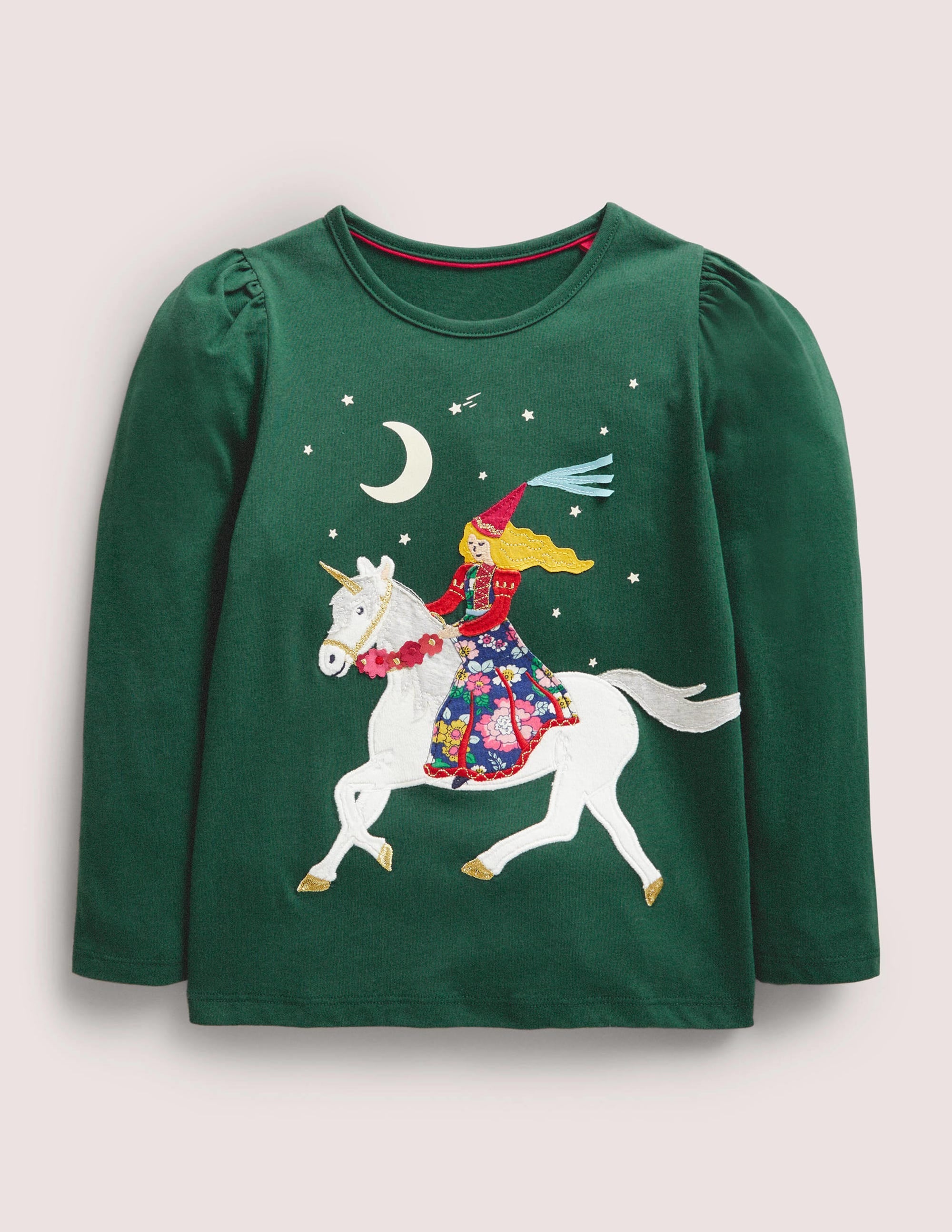 T-shirt à appliqué magique-Princesse vert trekking - Image 1