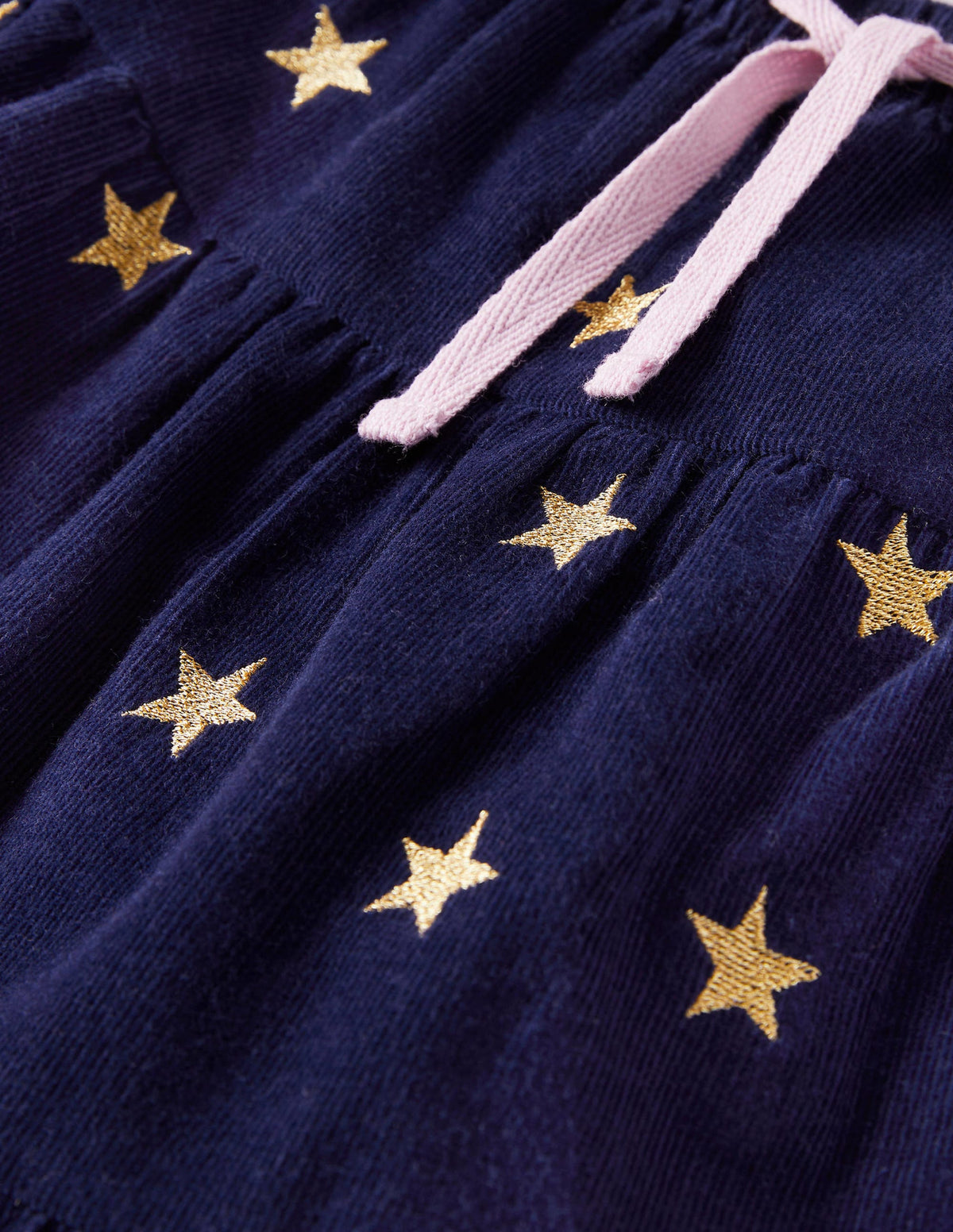Bestickter Midi-Tellerrock-Schuluniform-Navy, Sterne - Image 3