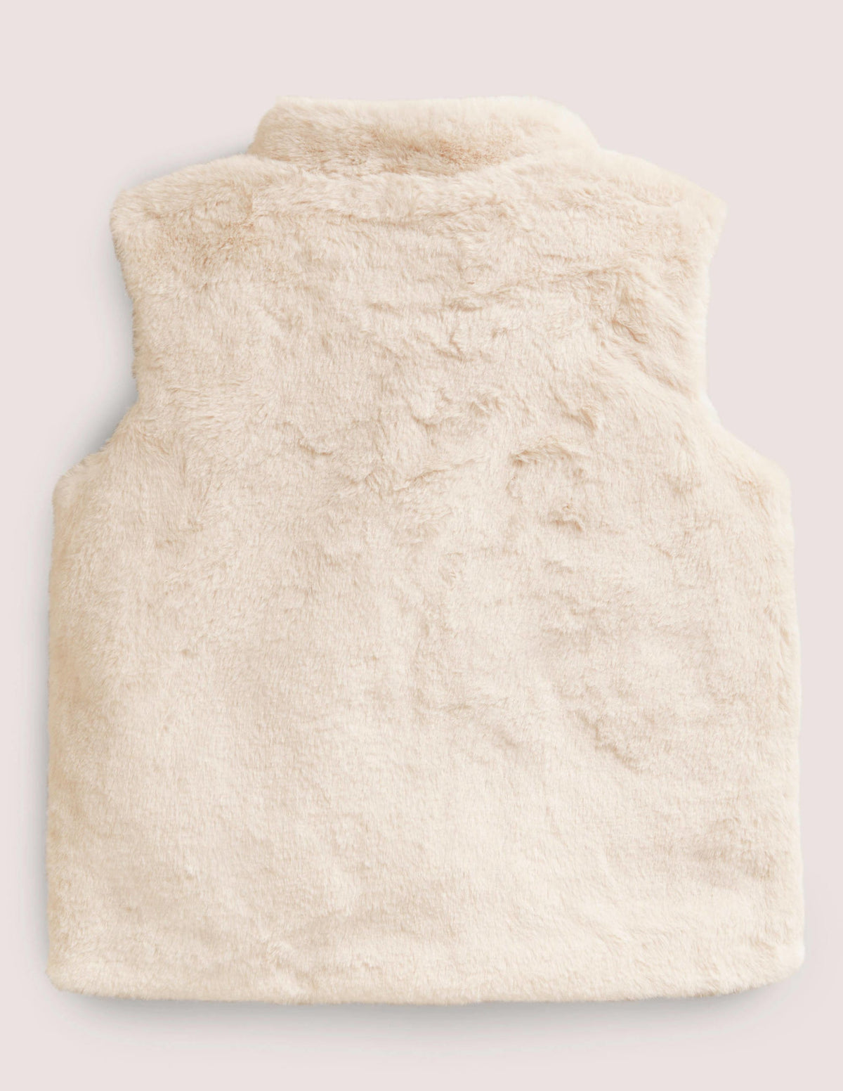 White Faux Fur Gilet with Cat Pockets-Hellbeige-2