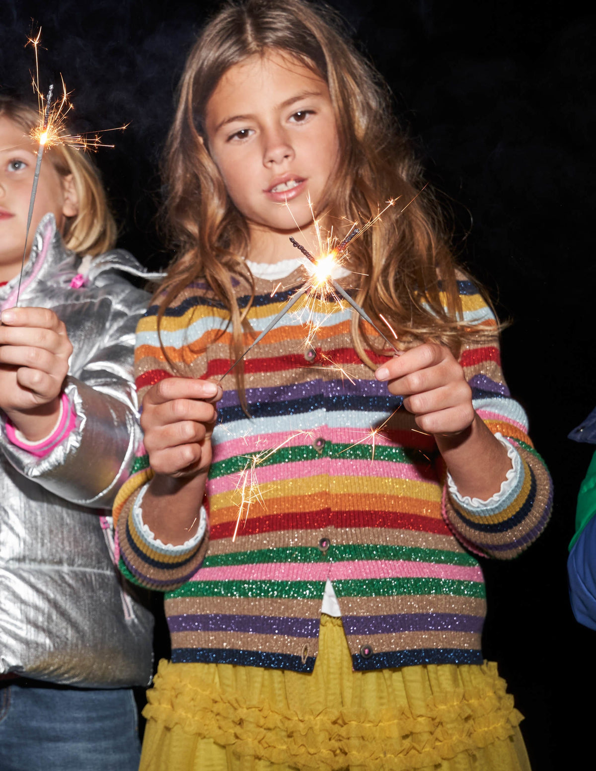 Strickjacke mit Glitzer und Streifen-Bunte Streifen Glitzer - Image 4