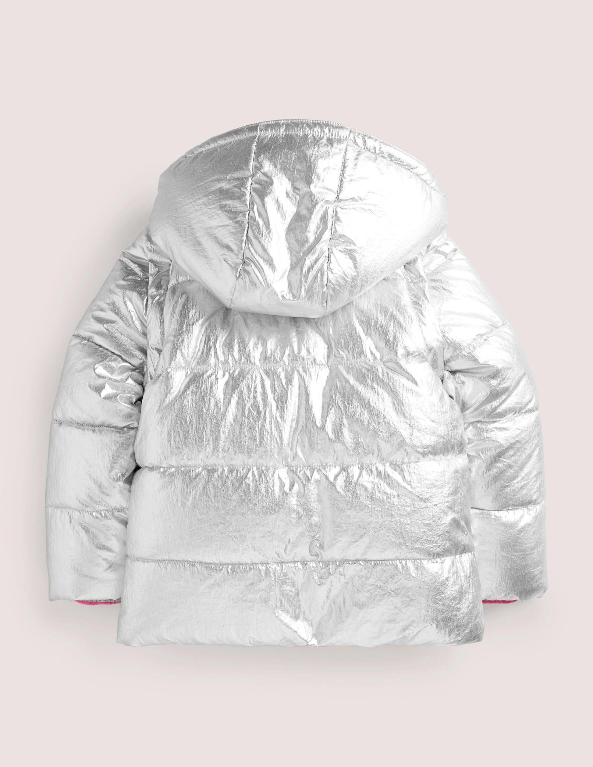 Gemütliche 2-in-1-Metallic-Jacke-Silber-Metallic-2