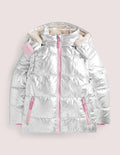Gemütliche 2-in-1-Metallic-Jacke-Silber-Metallic