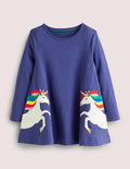 Tunika mit Applikation-Segelblau, Einhorn
