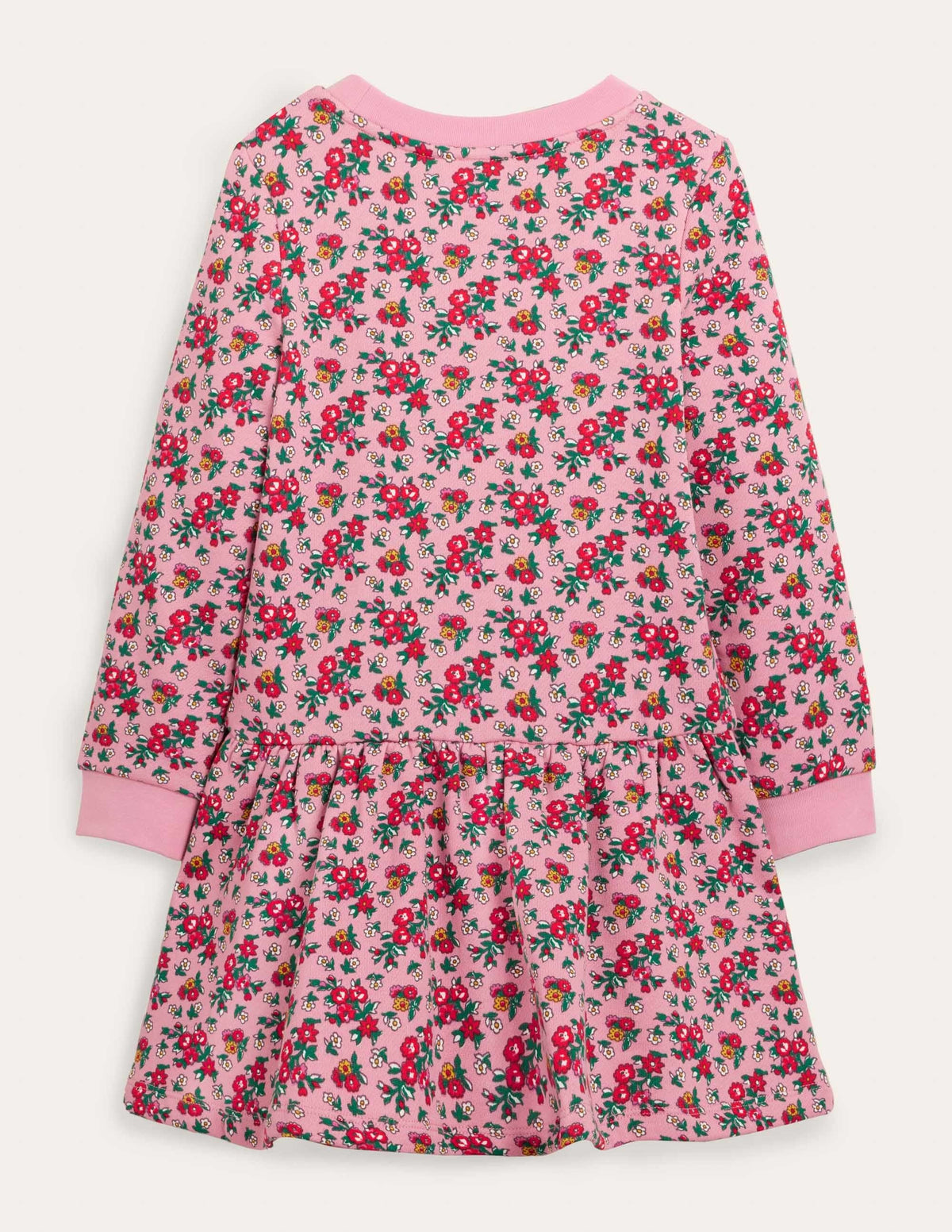 Gemütliches Sweatshirt-Kleid mit Muster-Kirschblütenrosa, Blumen - Image 2