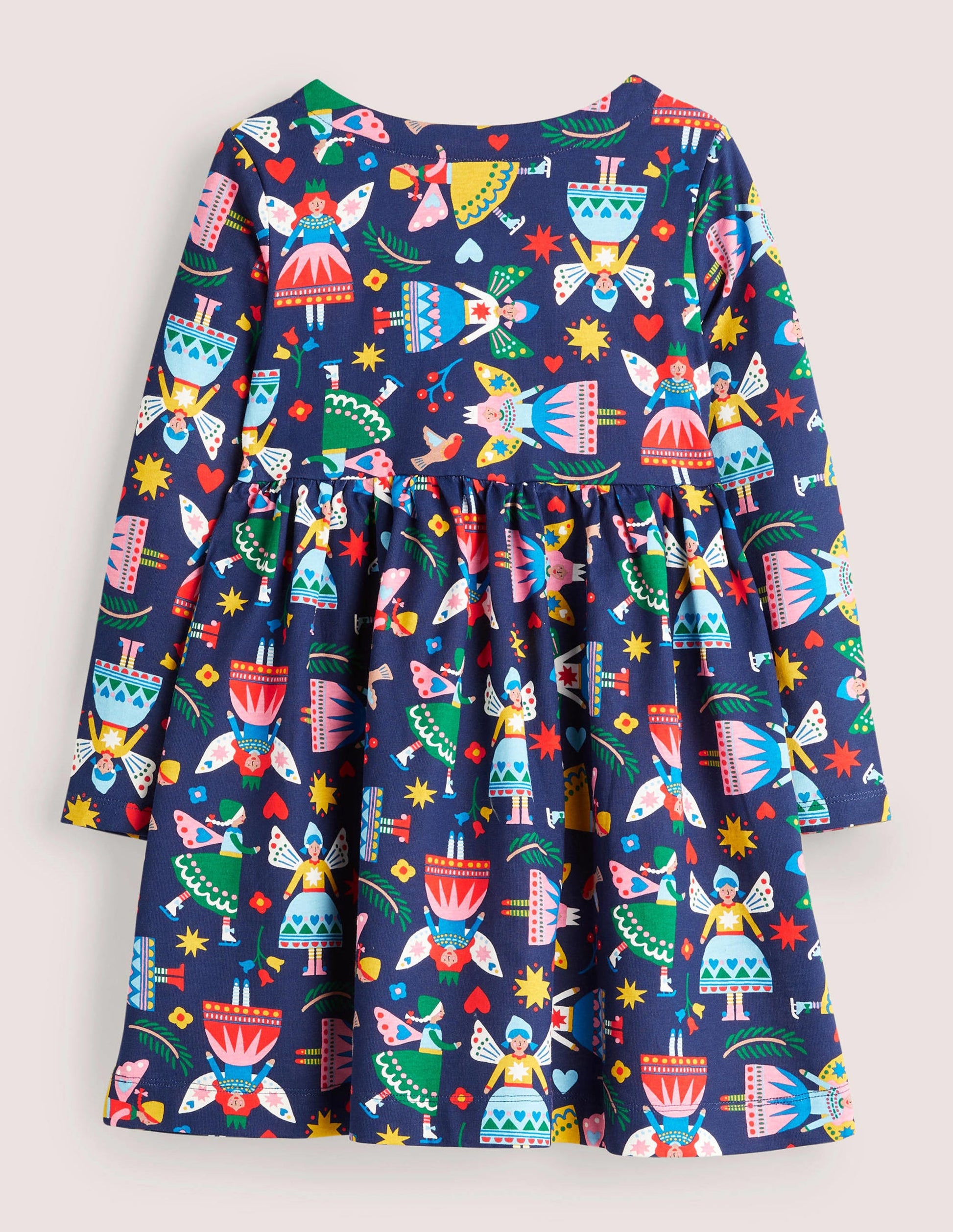 Fröhliches Jerseykleid mit langen Ärmeln-Schuluniform-Navy, Folkloristische Feen-2