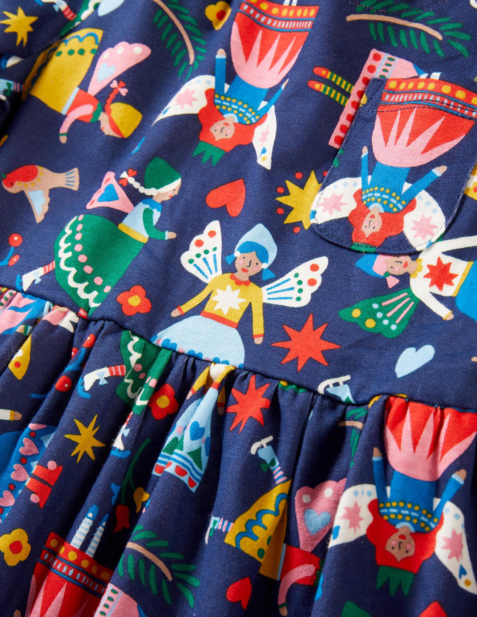 Fröhliches Jerseykleid mit langen Ärmeln-Schuluniform-Navy, Folkloristische Feen - Image 3