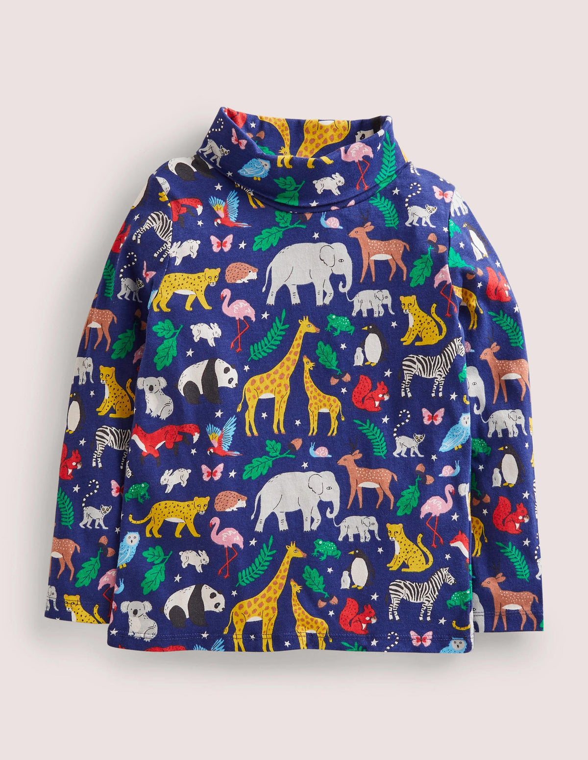 T-shirt col roulé ultra-doux-Animaux du monde bleu tribord - Image 1