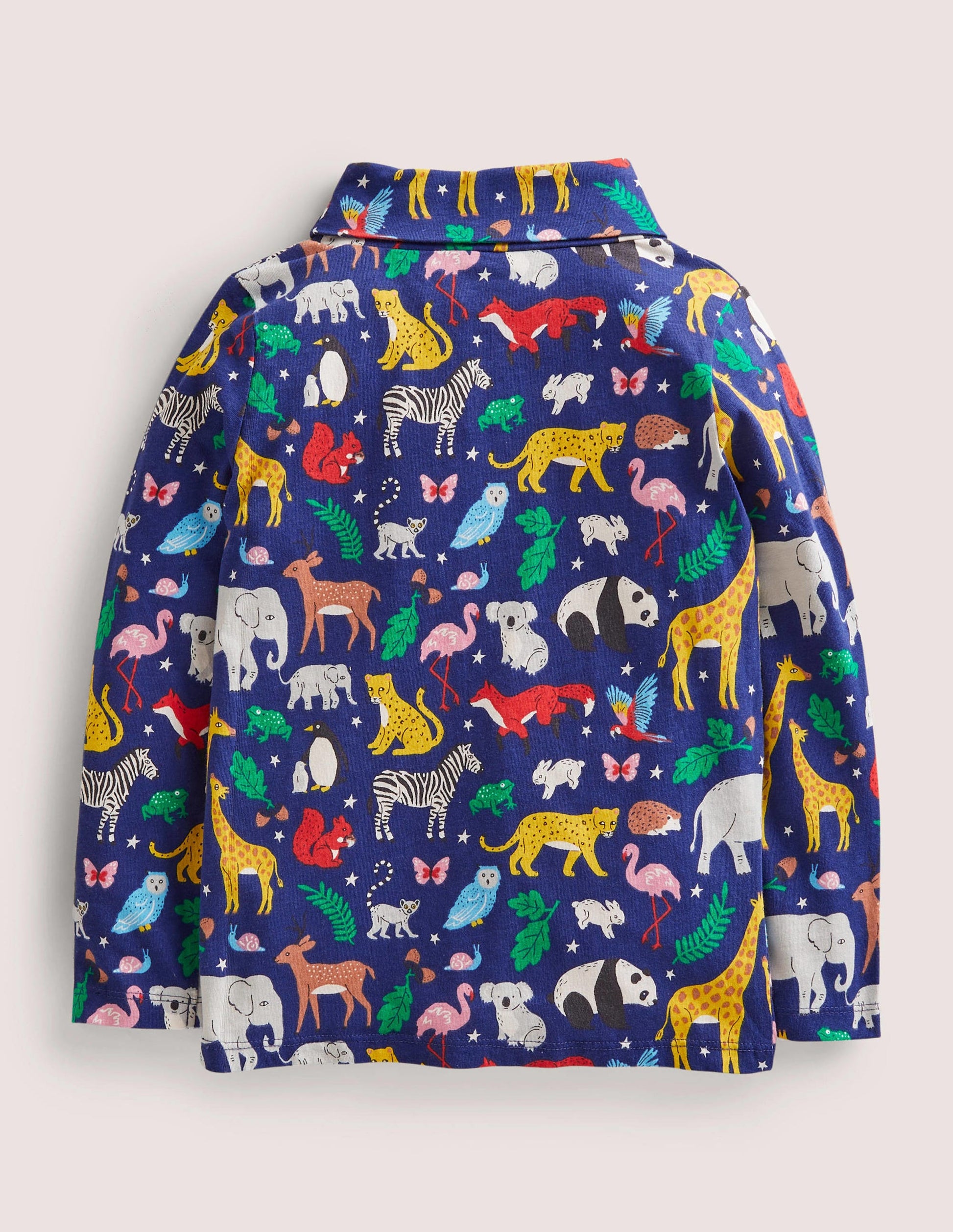 T-shirt col roulé ultra-doux-Animaux du monde bleu tribord-2