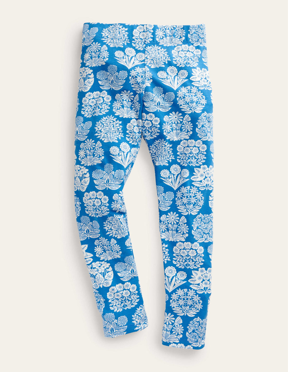 Fröhliche Leggings-Helles Marineblau, Blumenmuster-1