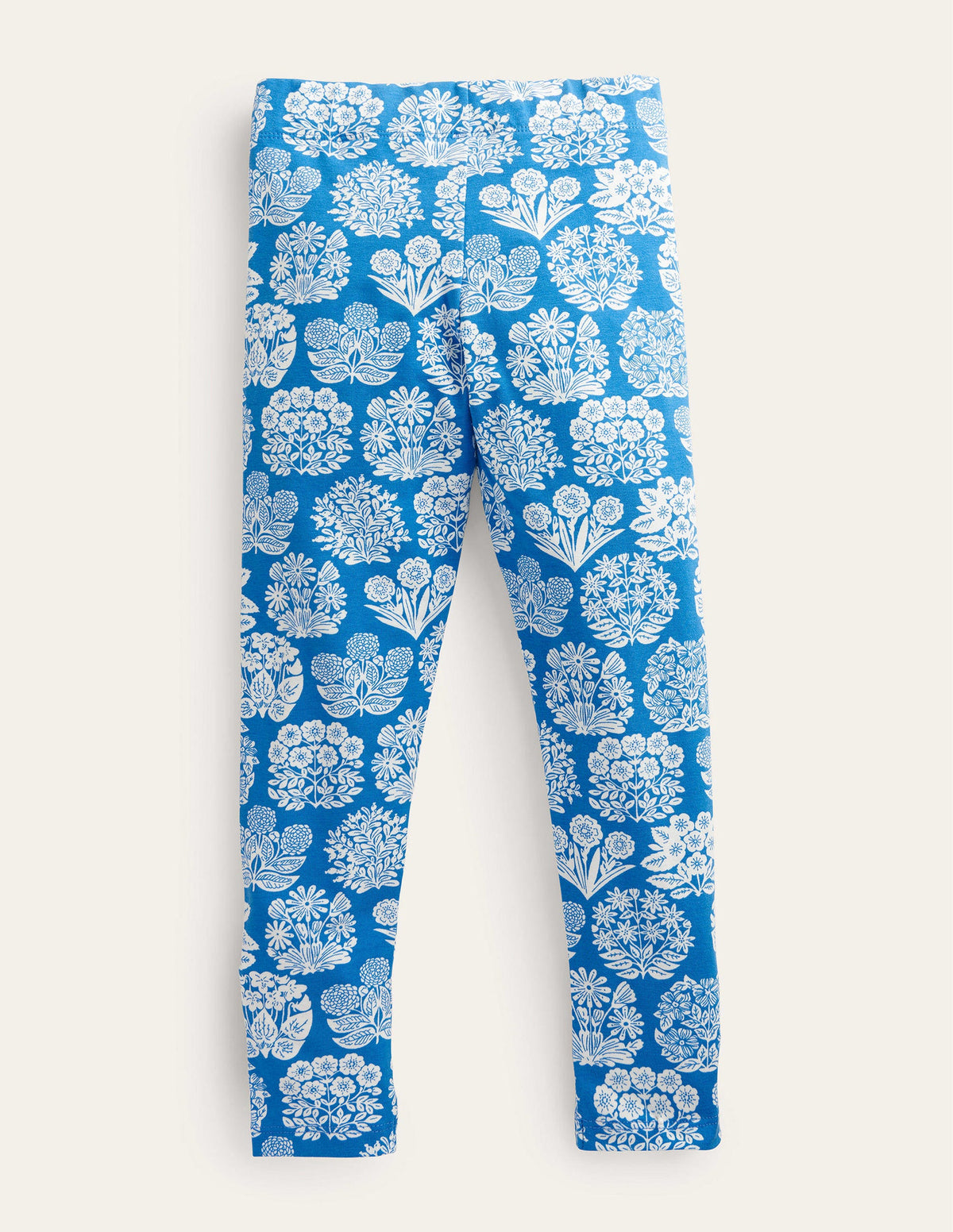 Fröhliche Leggings-Helles Marineblau, Blumenmuster-2
