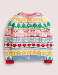 Festive Fair Isle Christmas Cardigan-Bunt, Weihnachtliches Fair-Isle-Muster