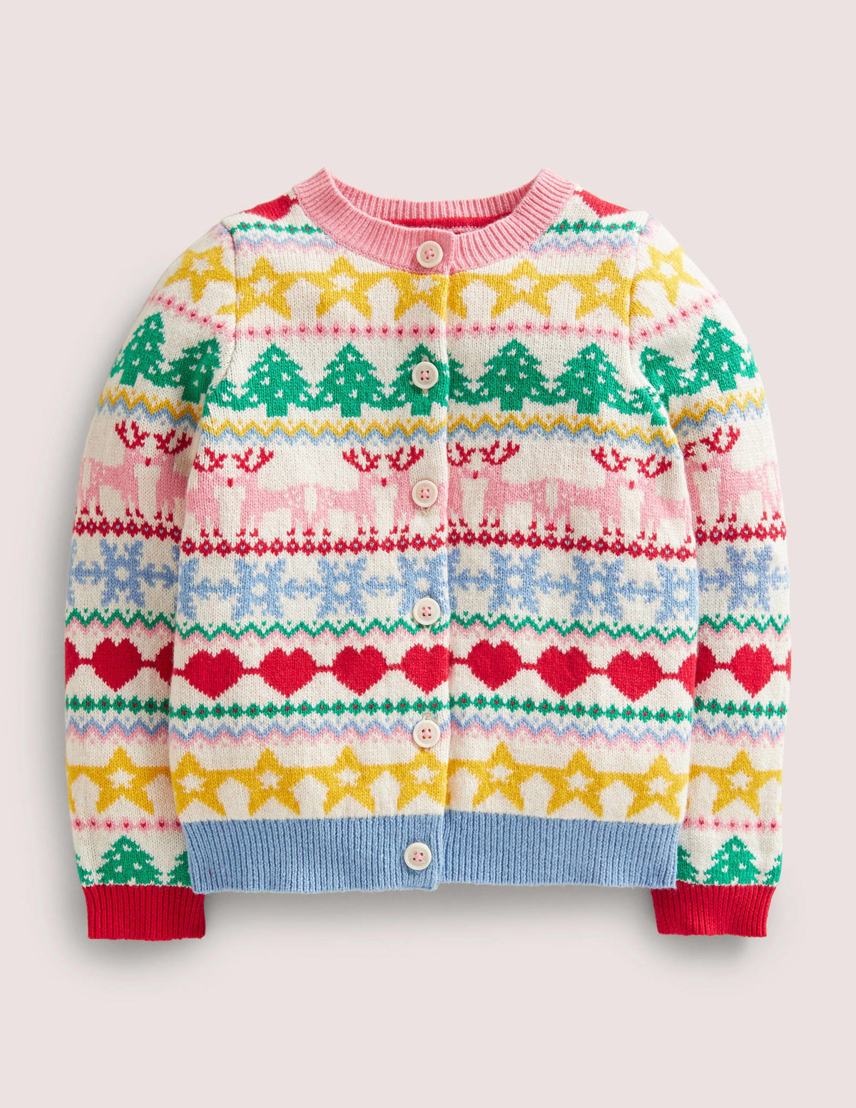 Festive Fair Isle Christmas Cardigan-Bunt, Weihnachtliches Fair-Isle-Muster - Image 1