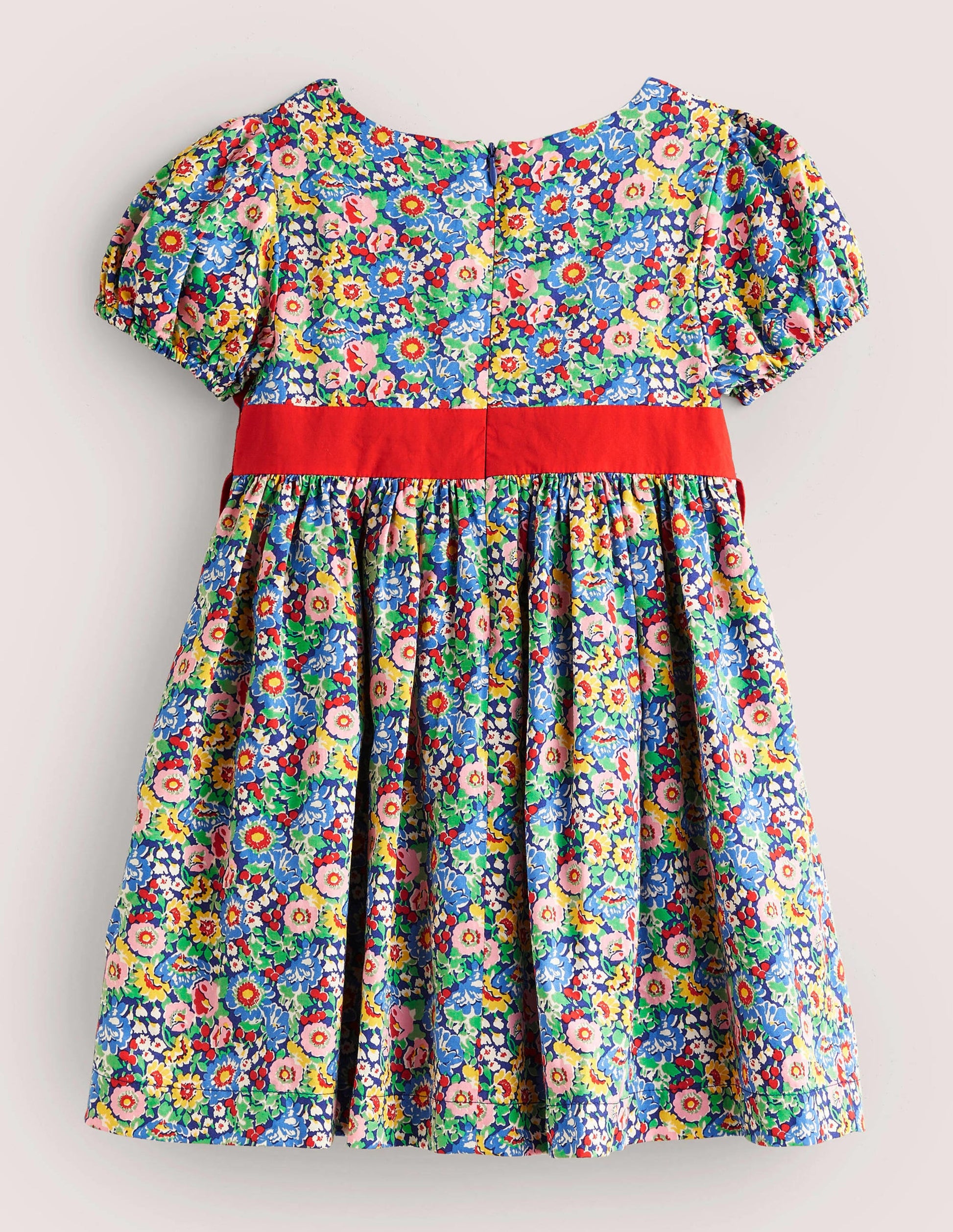 Blumen-Partykleid mit Schleife-Bunt, Blumenmuster/Schleife-2