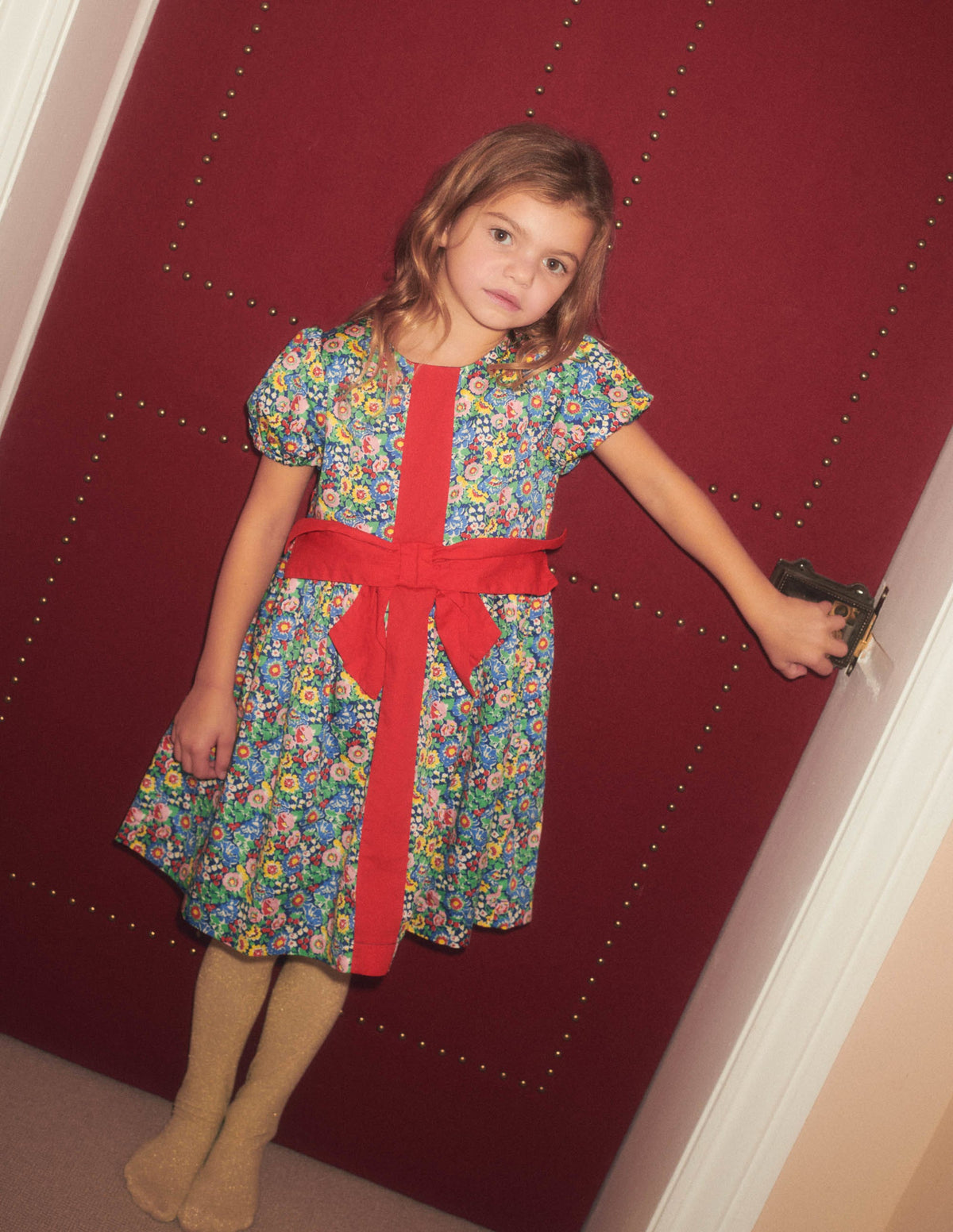 Blumen-Partykleid mit Schleife-Bunt, Blumenmuster/Schleife-5