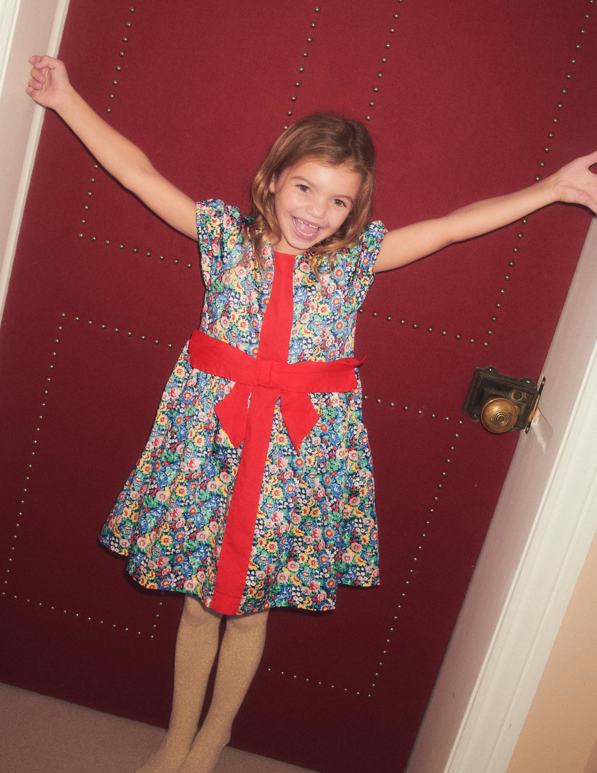 Blumen-Partykleid mit Schleife-Bunt, Blumenmuster/Schleife - Image 7