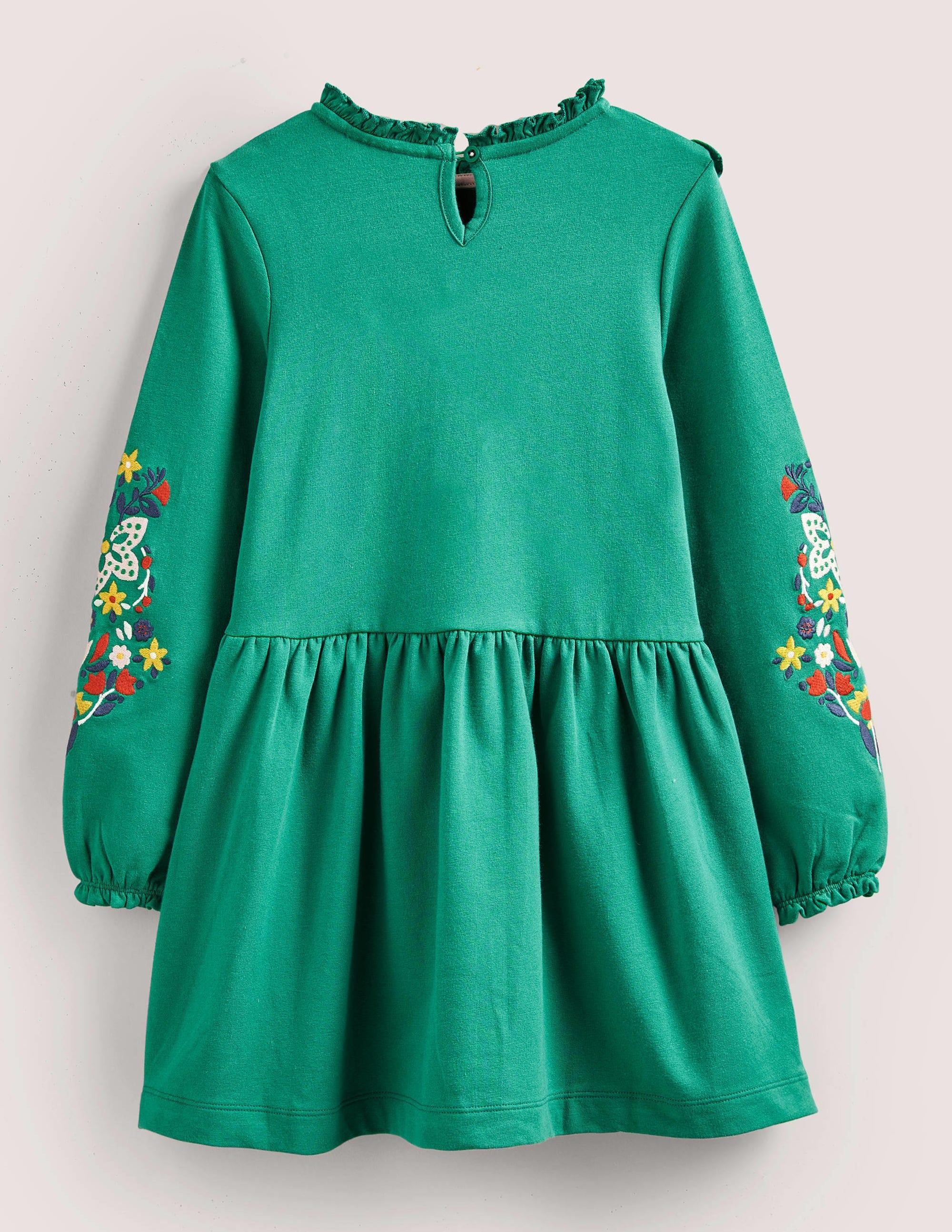 Sweatshirt-Kleid mit Stickerei-Waldgrün - Image 2
