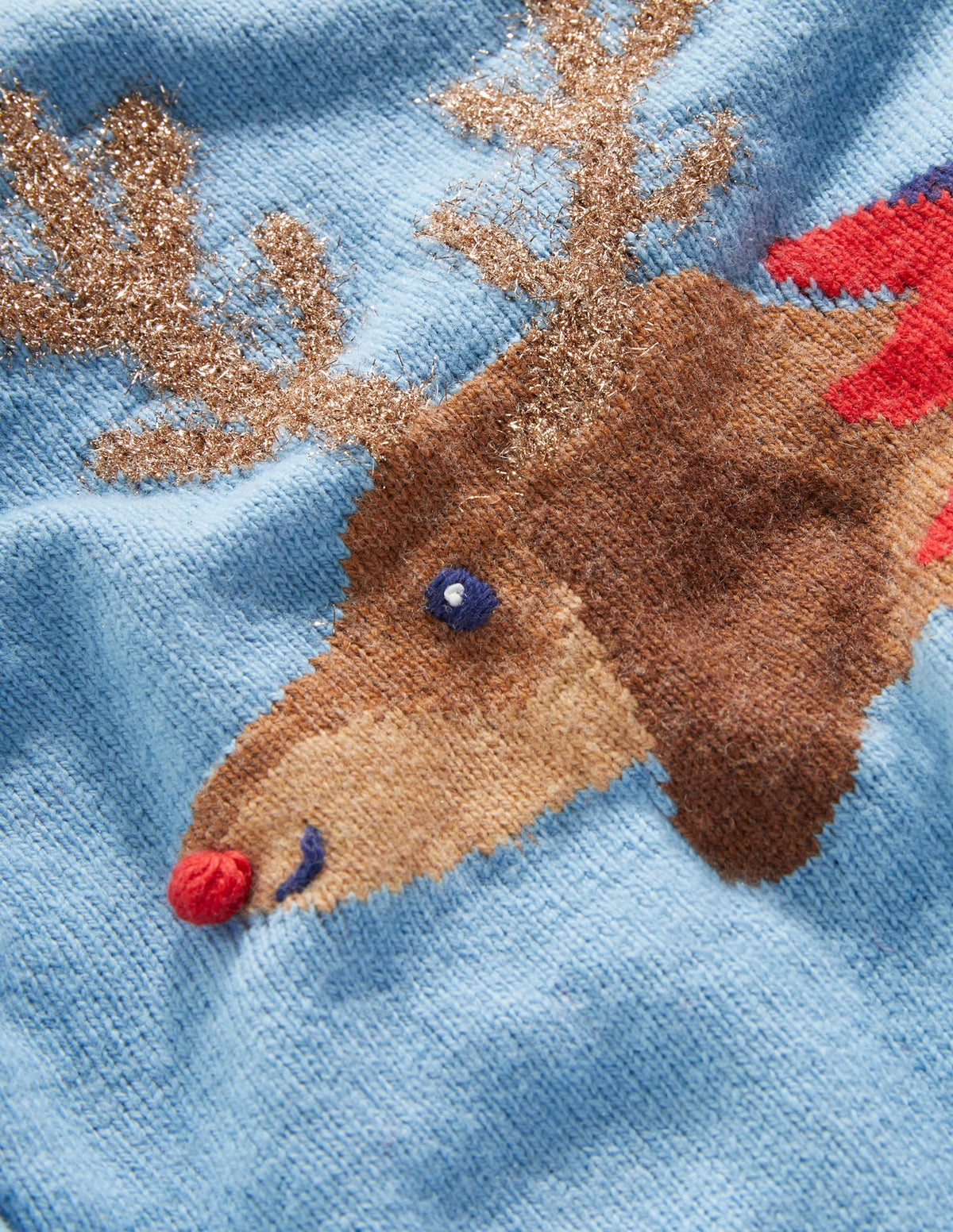 Blue Festive Dog Print Christmas Jumper-Dusty Blue Dog Cracker - Image 3