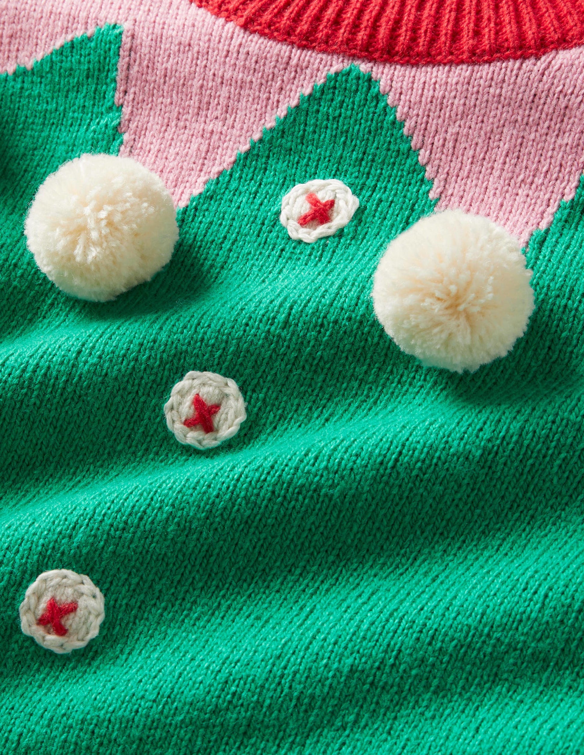 Green Stripe Elf Pompom Christmas Jumper-Lutin poivron vert-3