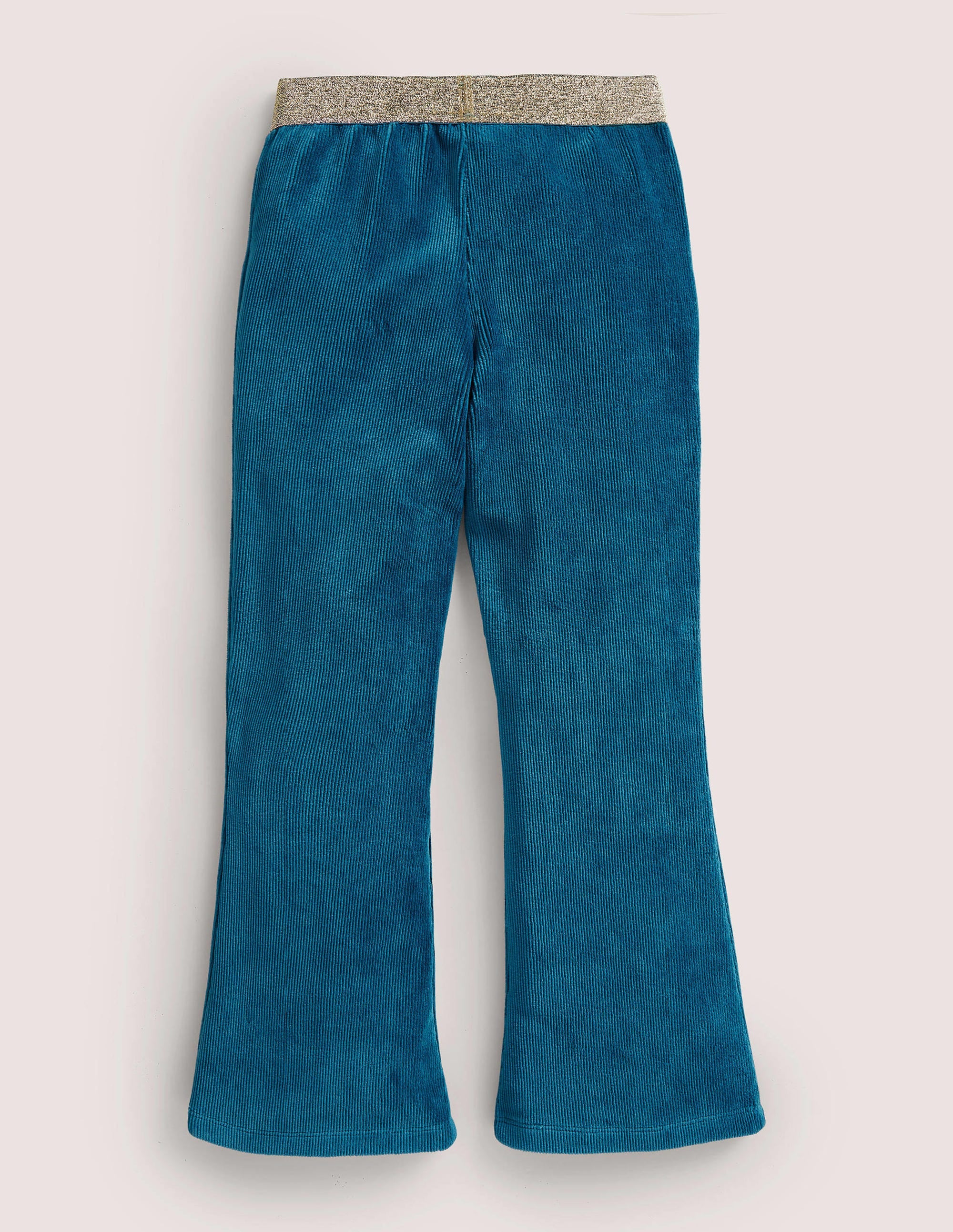 Weit ausgestellte Hose mit Glitzertaille-Dunkles Petrol - Image 2