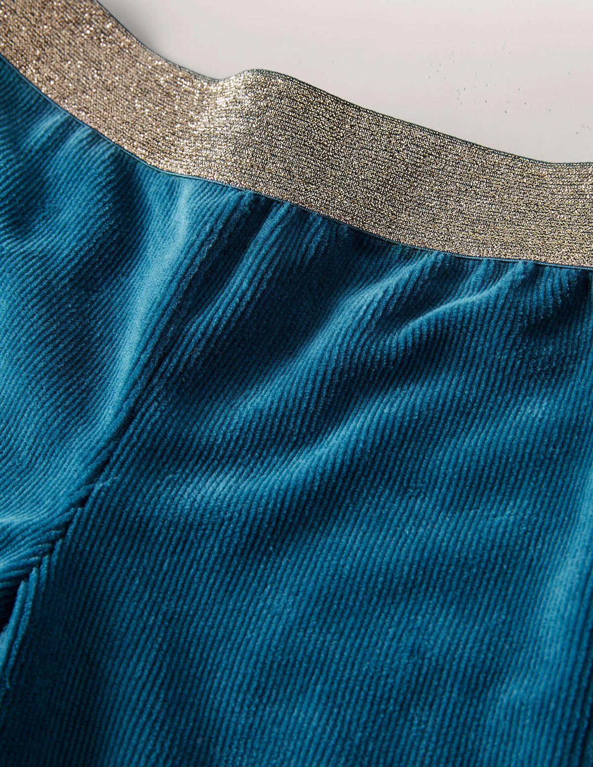 Weit ausgestellte Hose mit Glitzertaille-Dunkles Petrol - Image 3