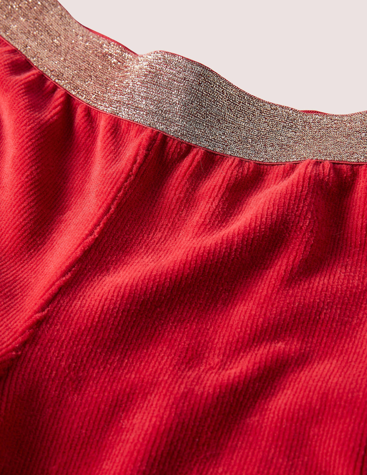 Weit ausgestellte Hose mit Glitzertaille-Rotbraun - Image 3