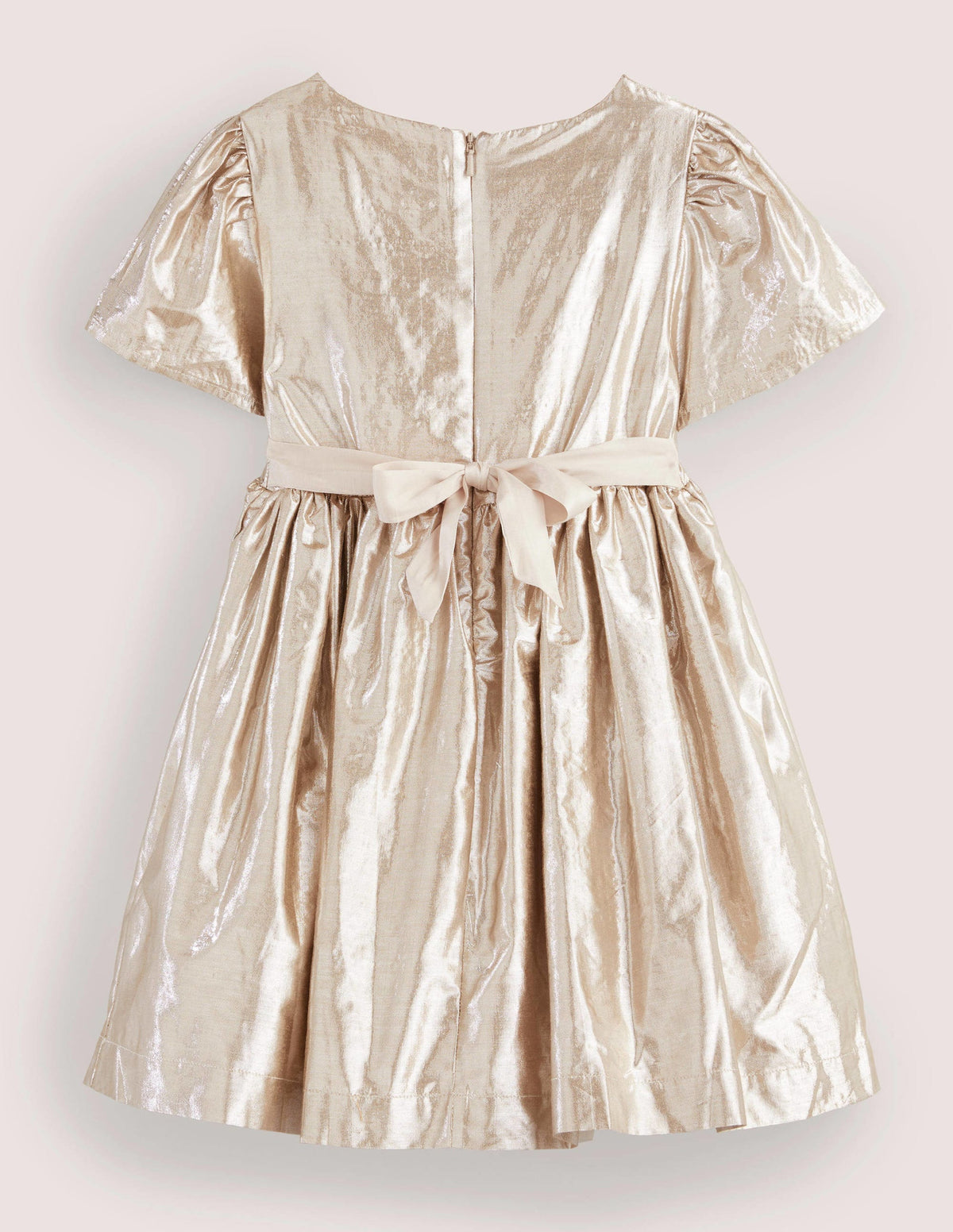 Metallic Gold Bow Party Dress-Gold-Metallic-2