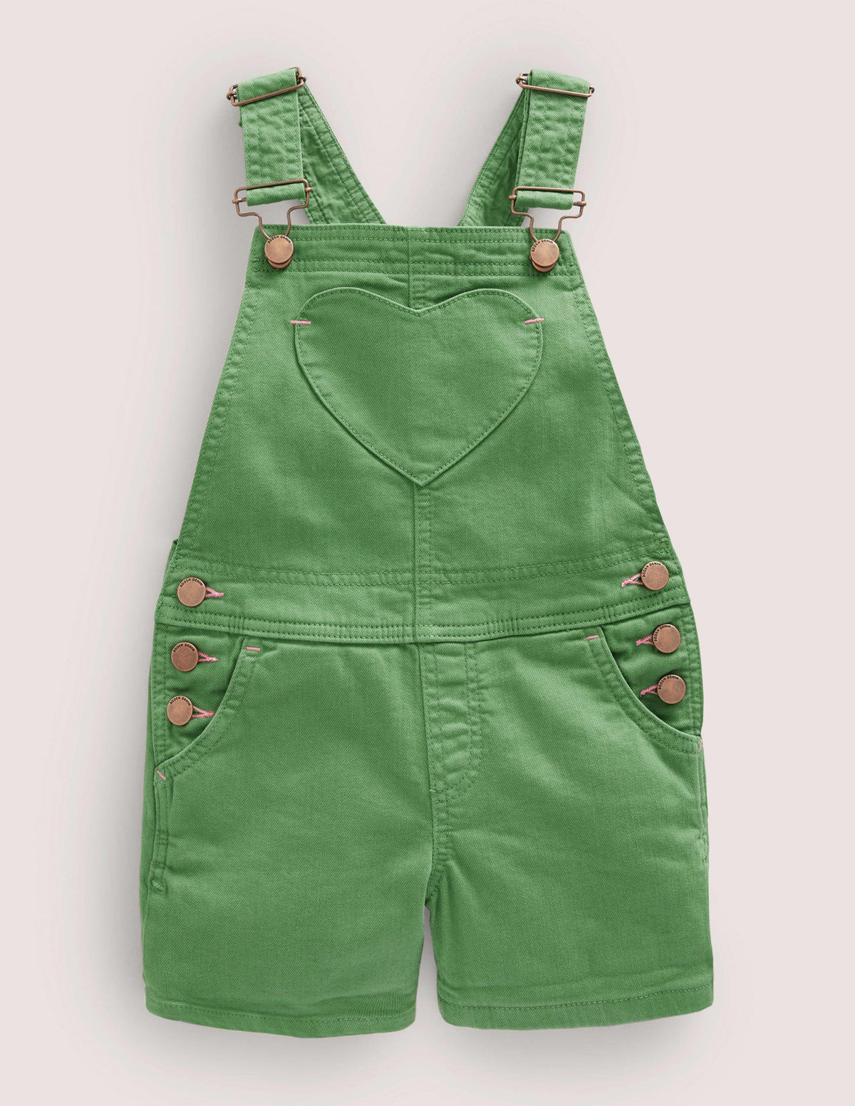 Kurze Latzhose mit Herztaschen-Safarigrün-1