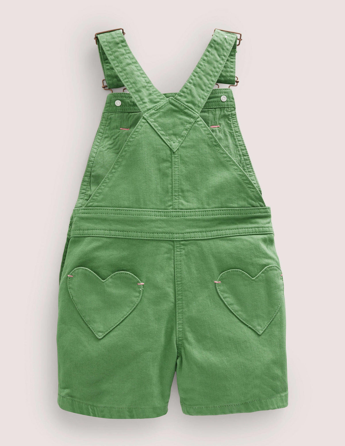 Kurze Latzhose mit Herztaschen-Safarigrün-2