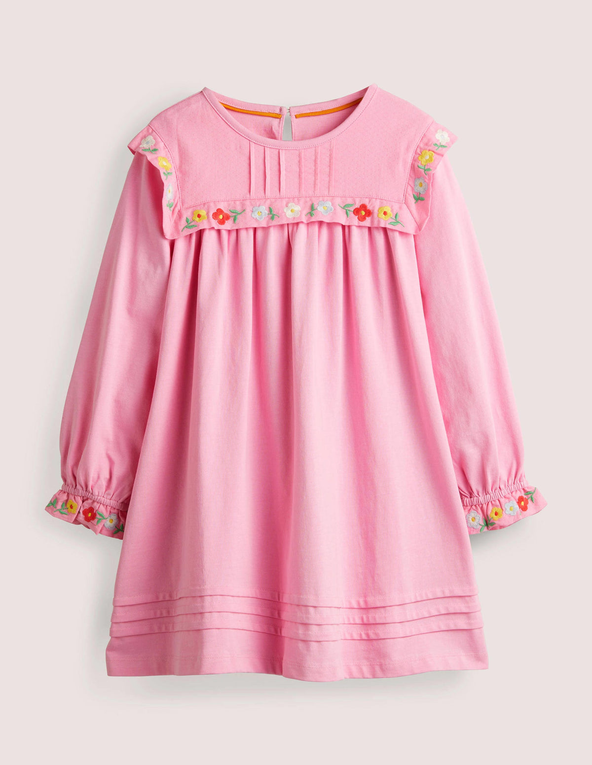 Jerseykleid mit bestickter Passe-Fliederrosa/Rosa, Chiffon - Image 1