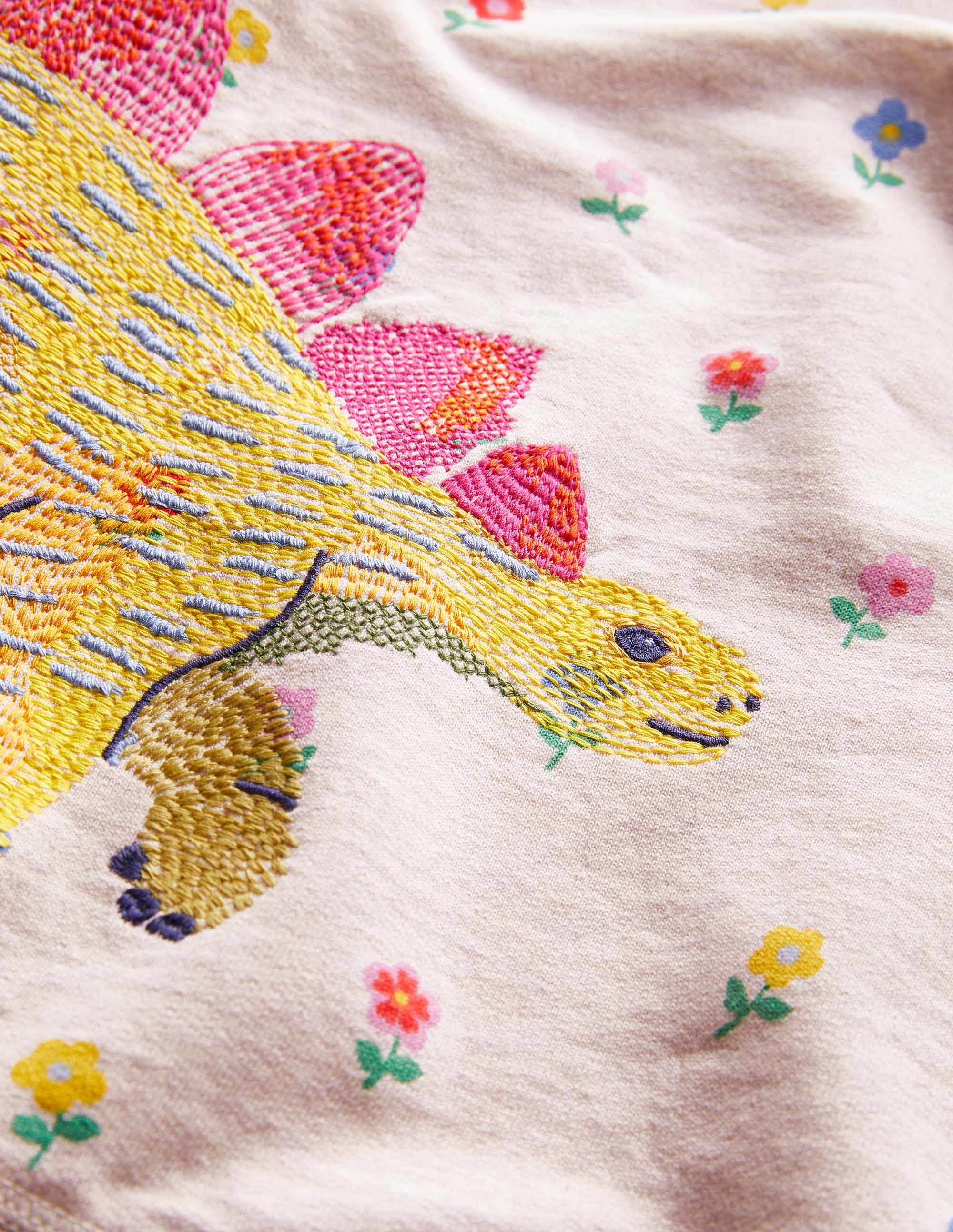Sweatshirt mit Superstitch-Hellbeige Meliert, Dinosaurier - Image 3