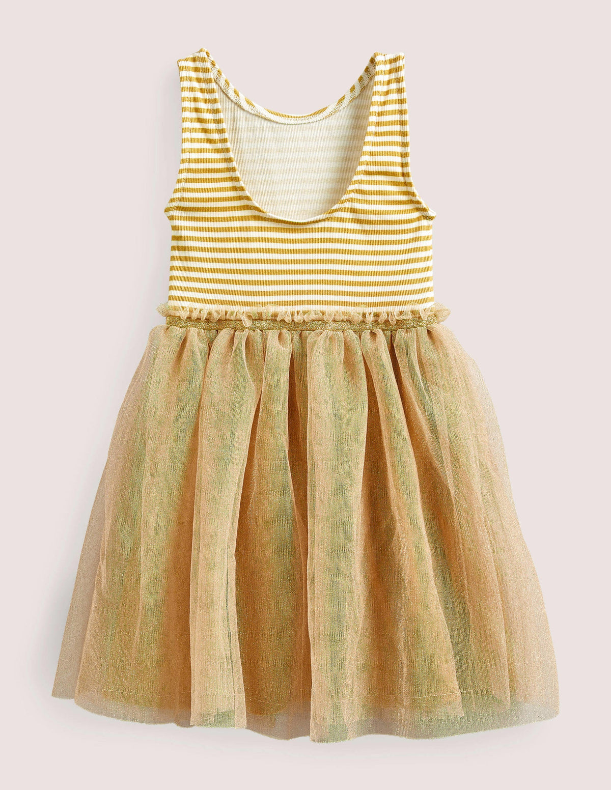 Kleid aus Jersey-Tüll-Mix-Gold - Image 2