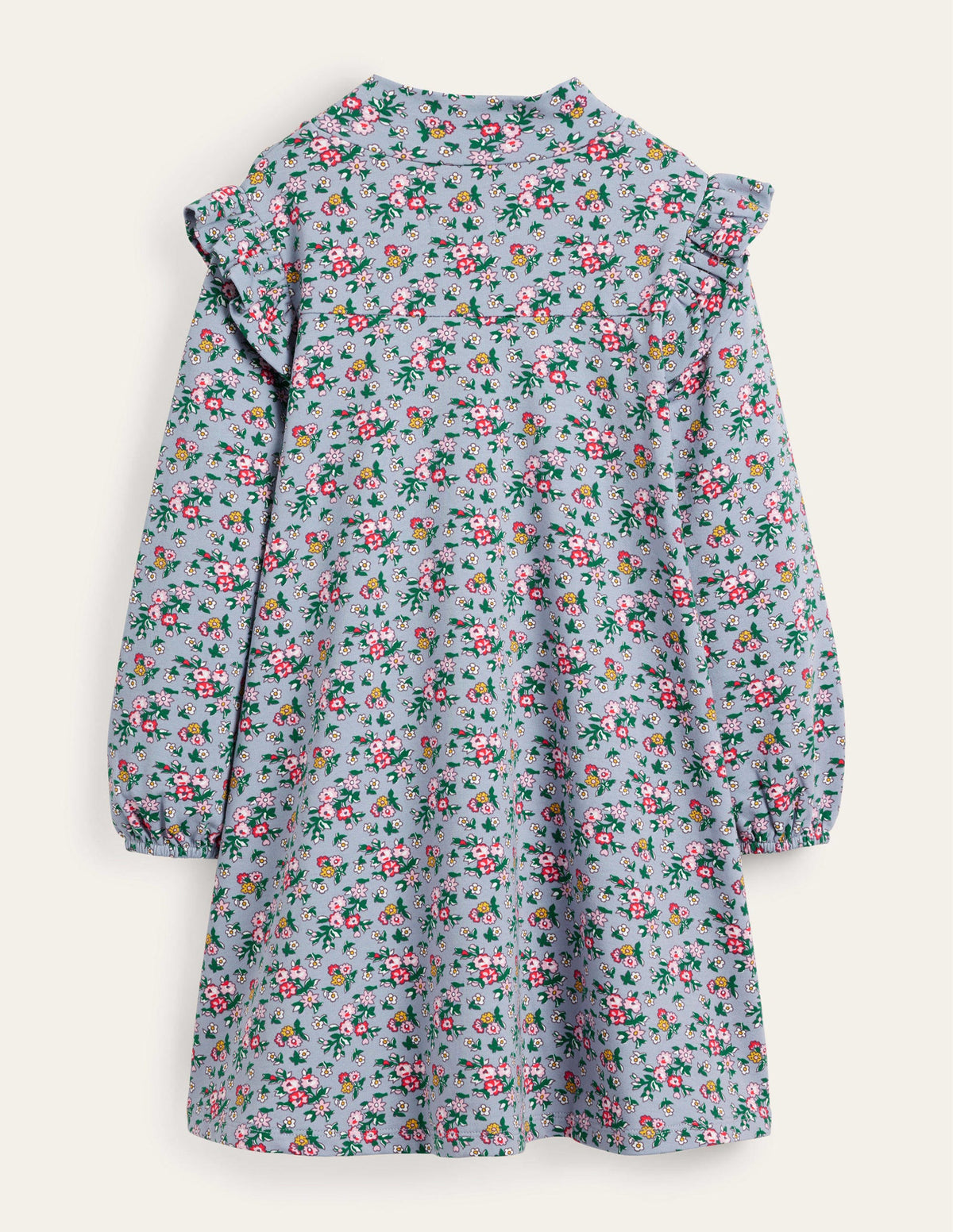 Robe à col roulé-Bouquet de fleurs bleu ancien-2