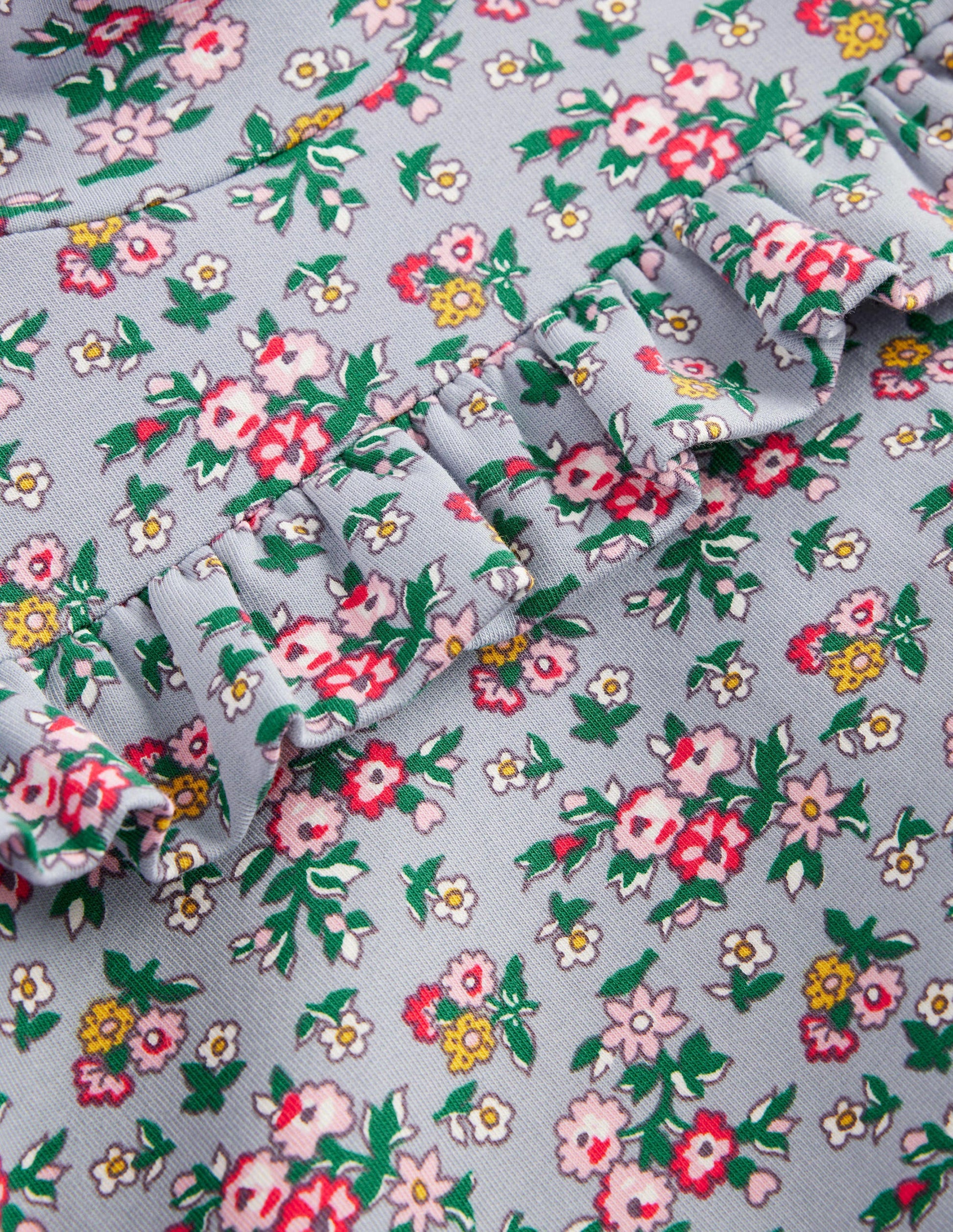 Robe à col roulé-Bouquet de fleurs bleu ancien-3