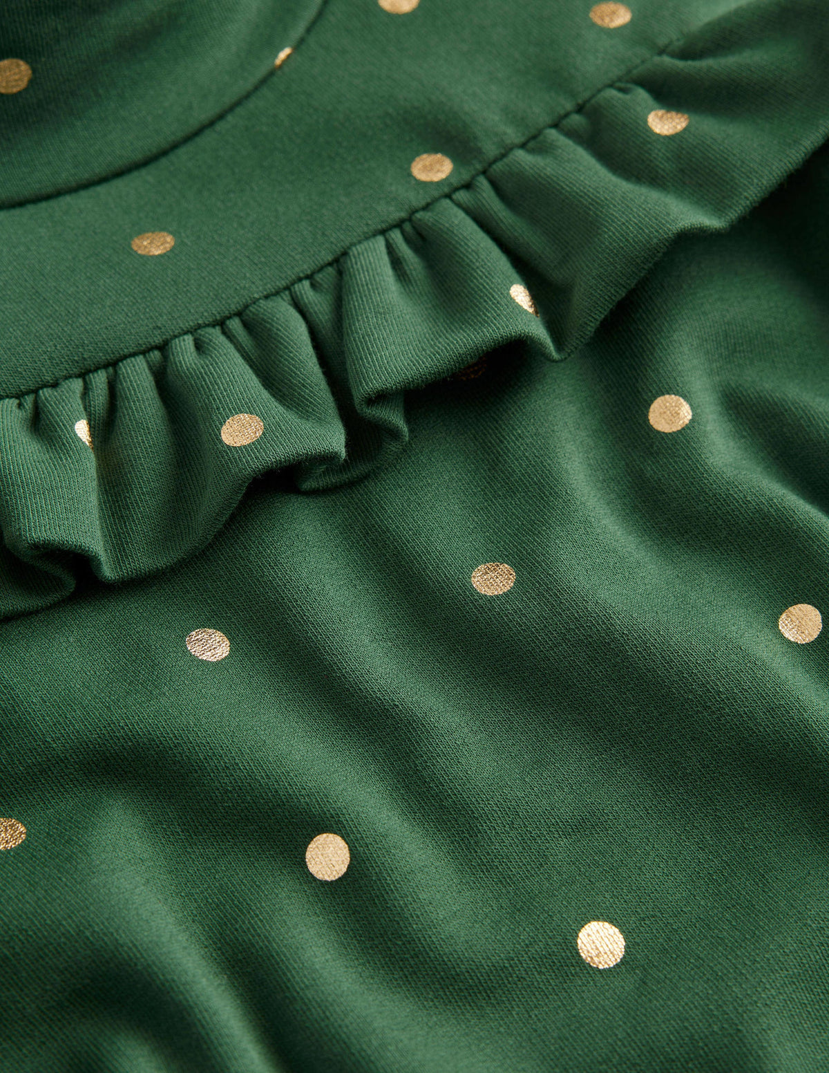 Kleid mit Rollkragen-Trekking-Grün/Gold, Getupft - Image 3