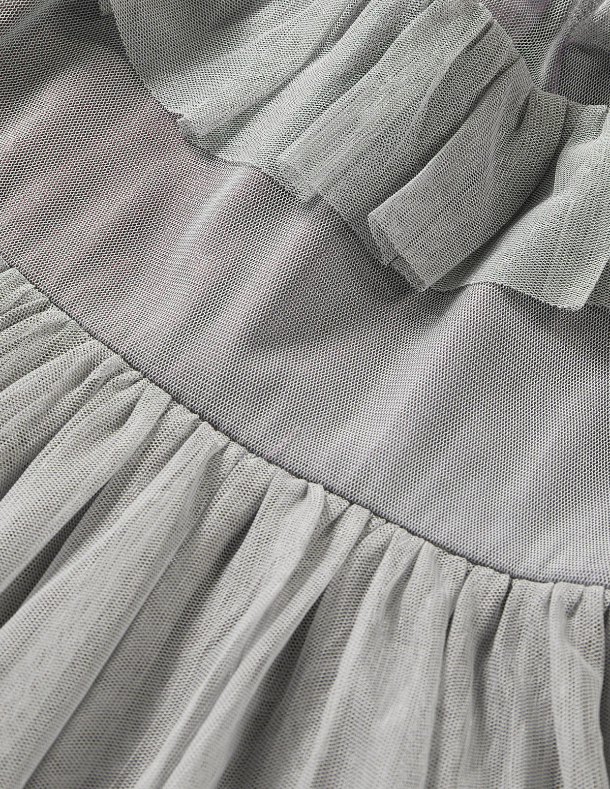 Frilly Tulle Dress-Statue Grey-3