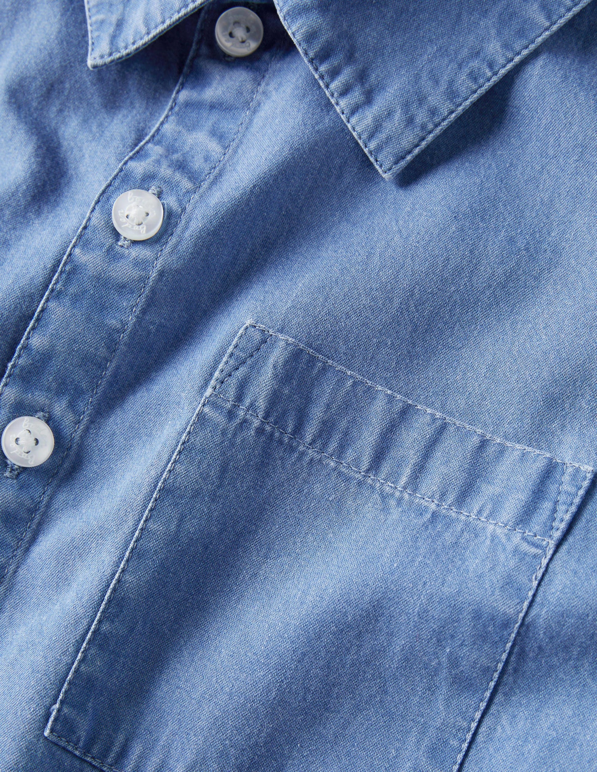 Lässiges Hemd-Mittleres Vintageblau, Denim-3