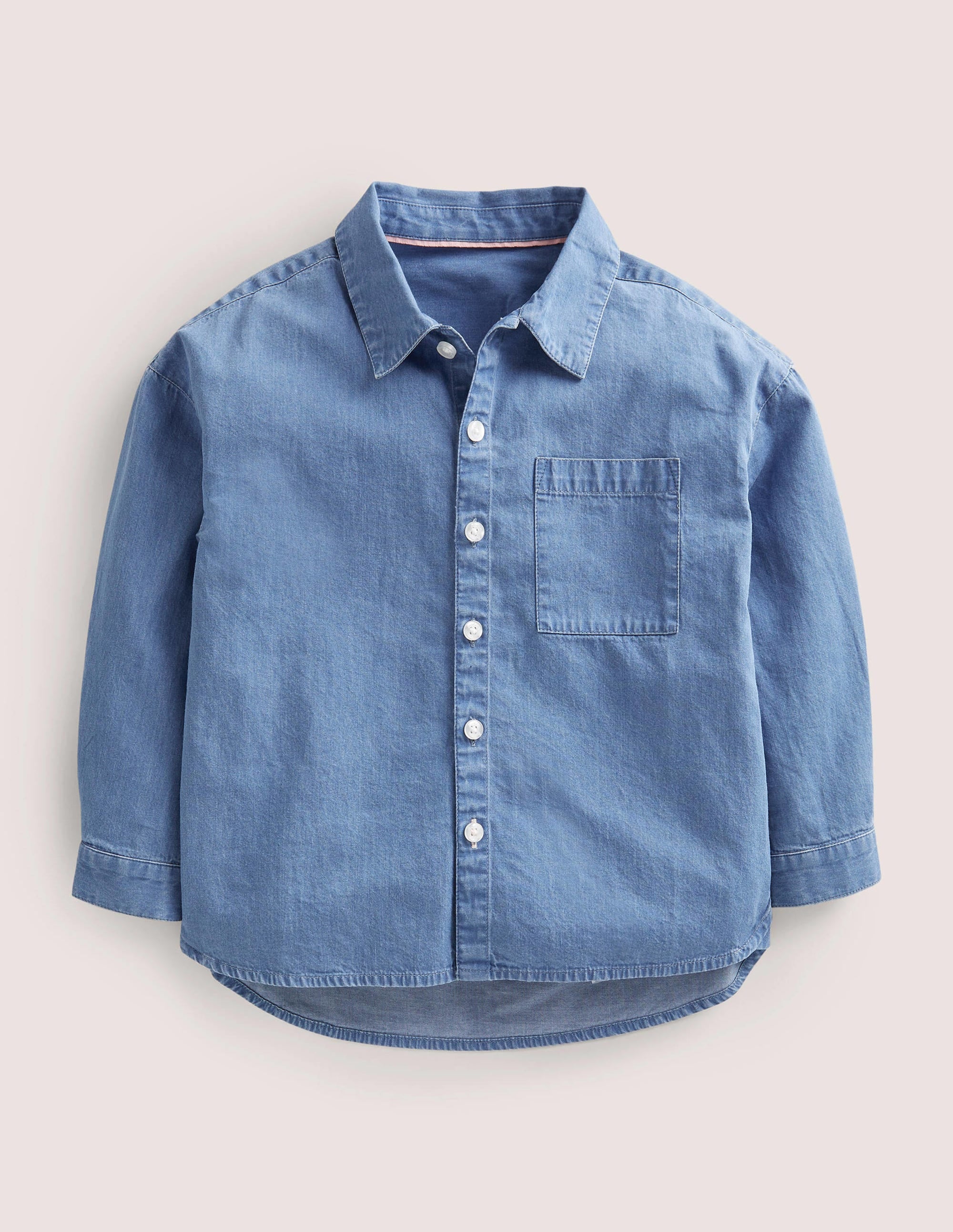 Lässiges Hemd-Mittleres Vintageblau, Denim - Image 1