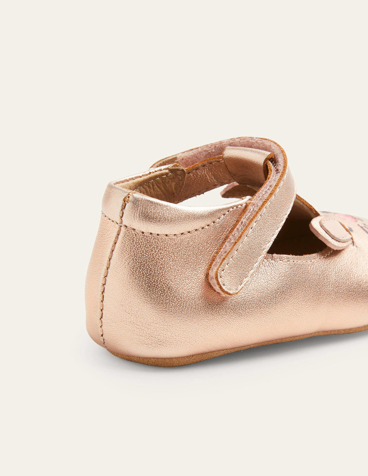 Chaussures en cuir pour bébé (B. Filles)-Lapin or rose-3