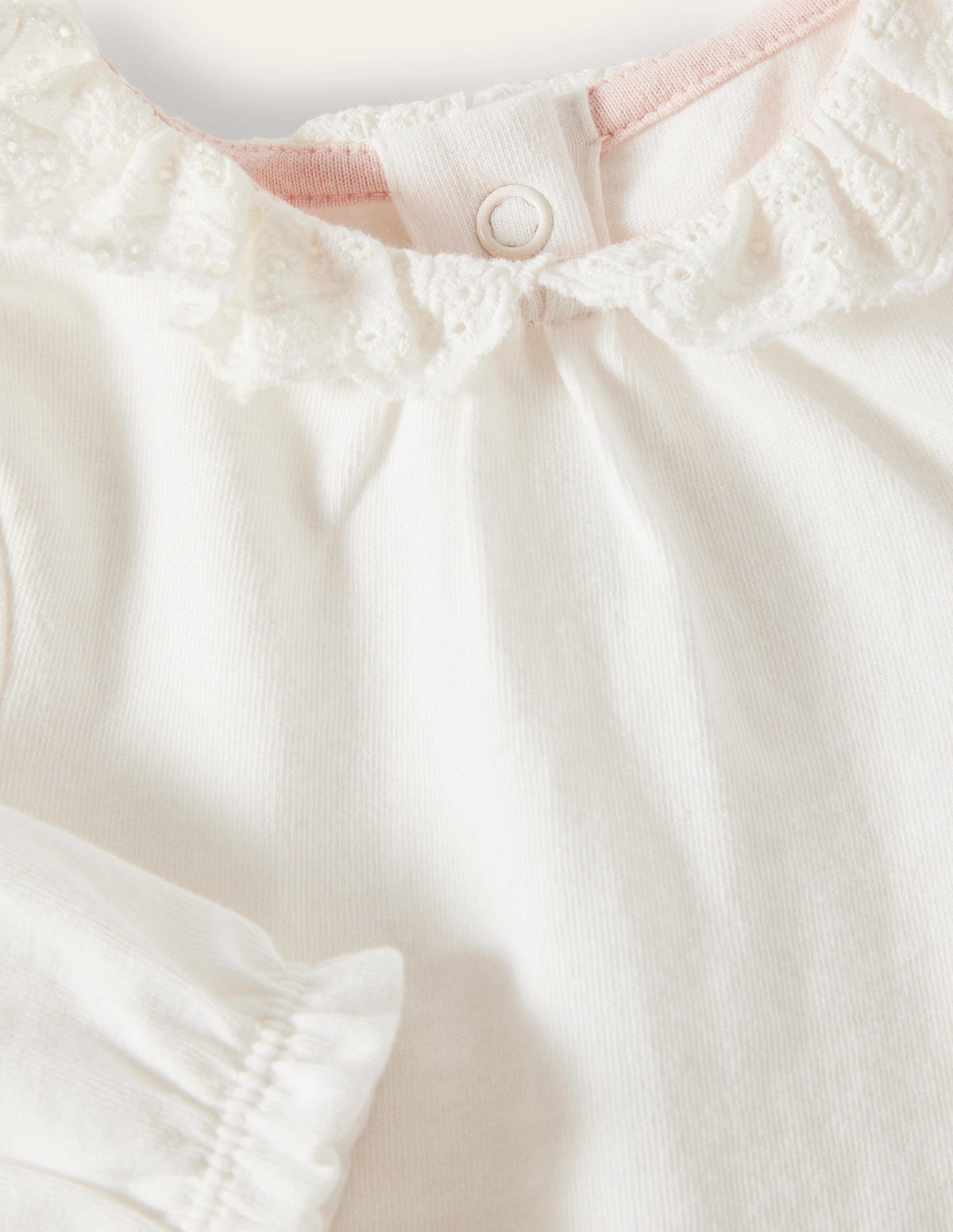 Long-Sleeved Broderie T-shirt-Ivory Broderie - Image 3