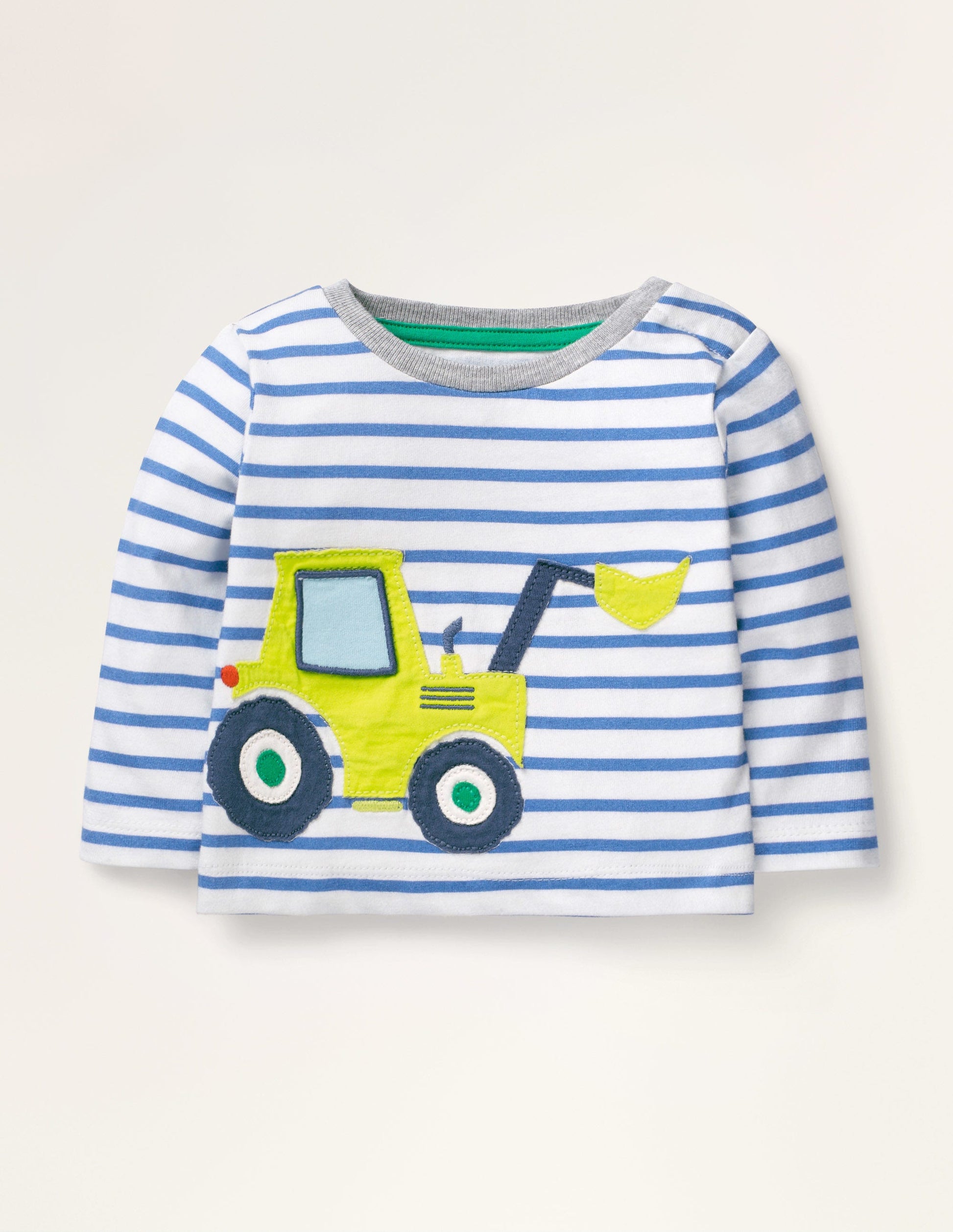 T-shirt à grand appliqué-Pelleteuse blanc/bleu duc-1