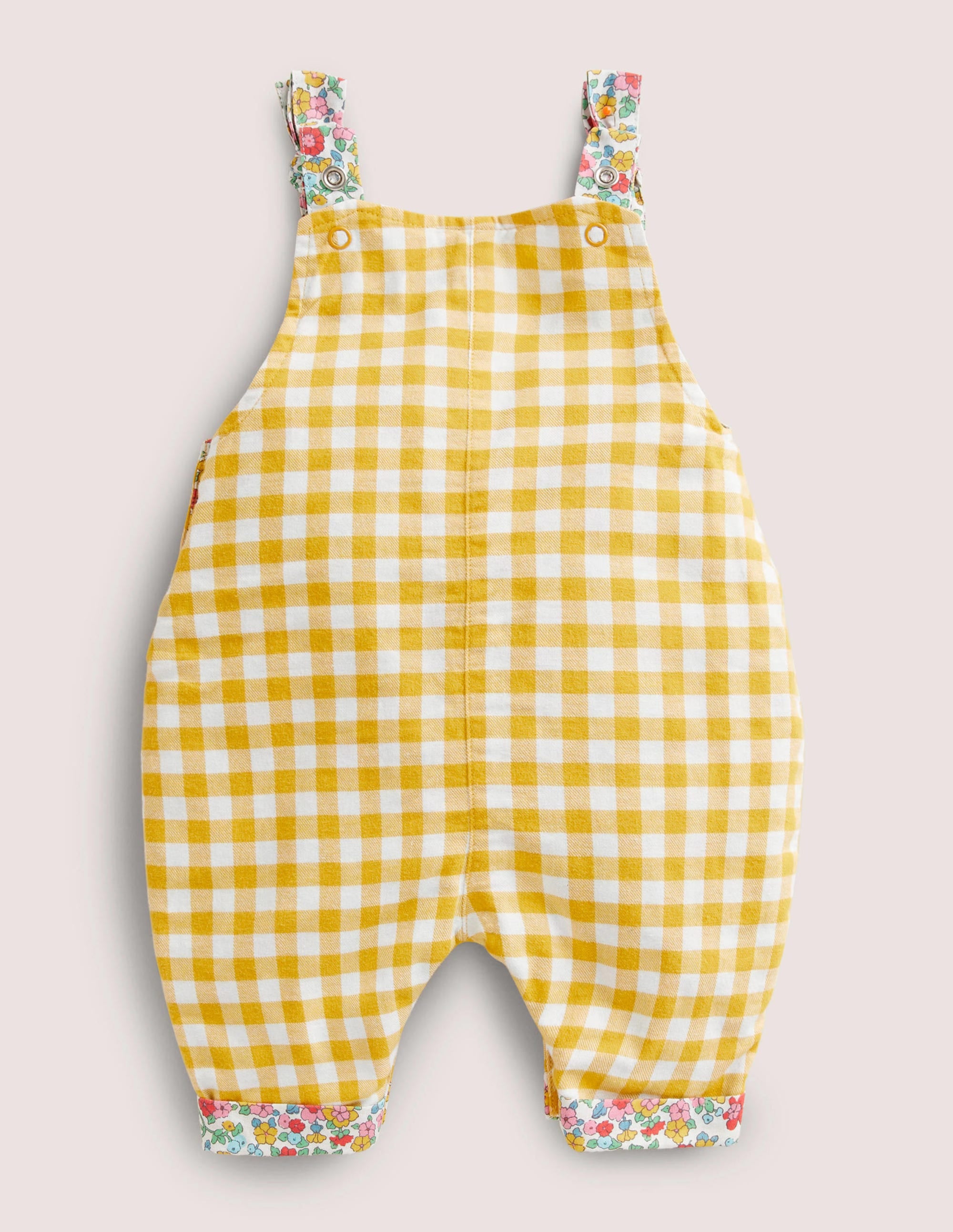 Woven Dungarees-Honeycomb Yellow Gingham - Image 2